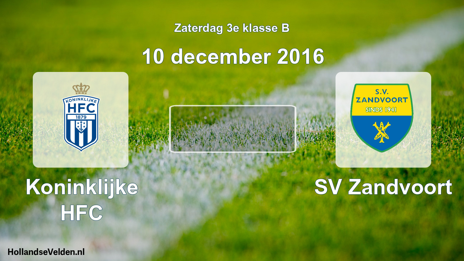 Scheduled Match: Koninklijke HFC - SV Zandvoort (10 December 2016)