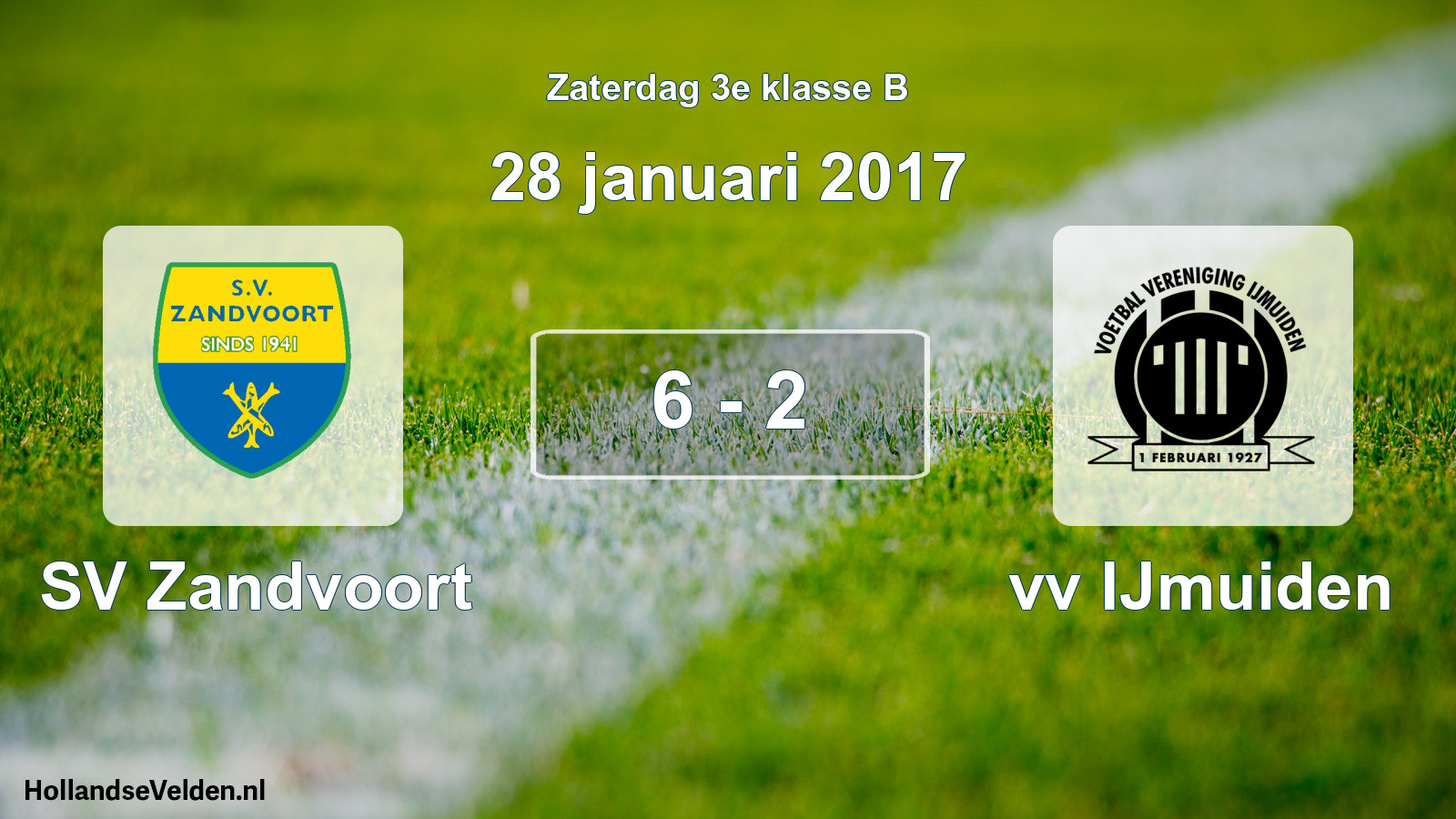 Total number of matches played: SV Zandvoort - vv IJmuiden 6 - 2 (28 January 2017)
