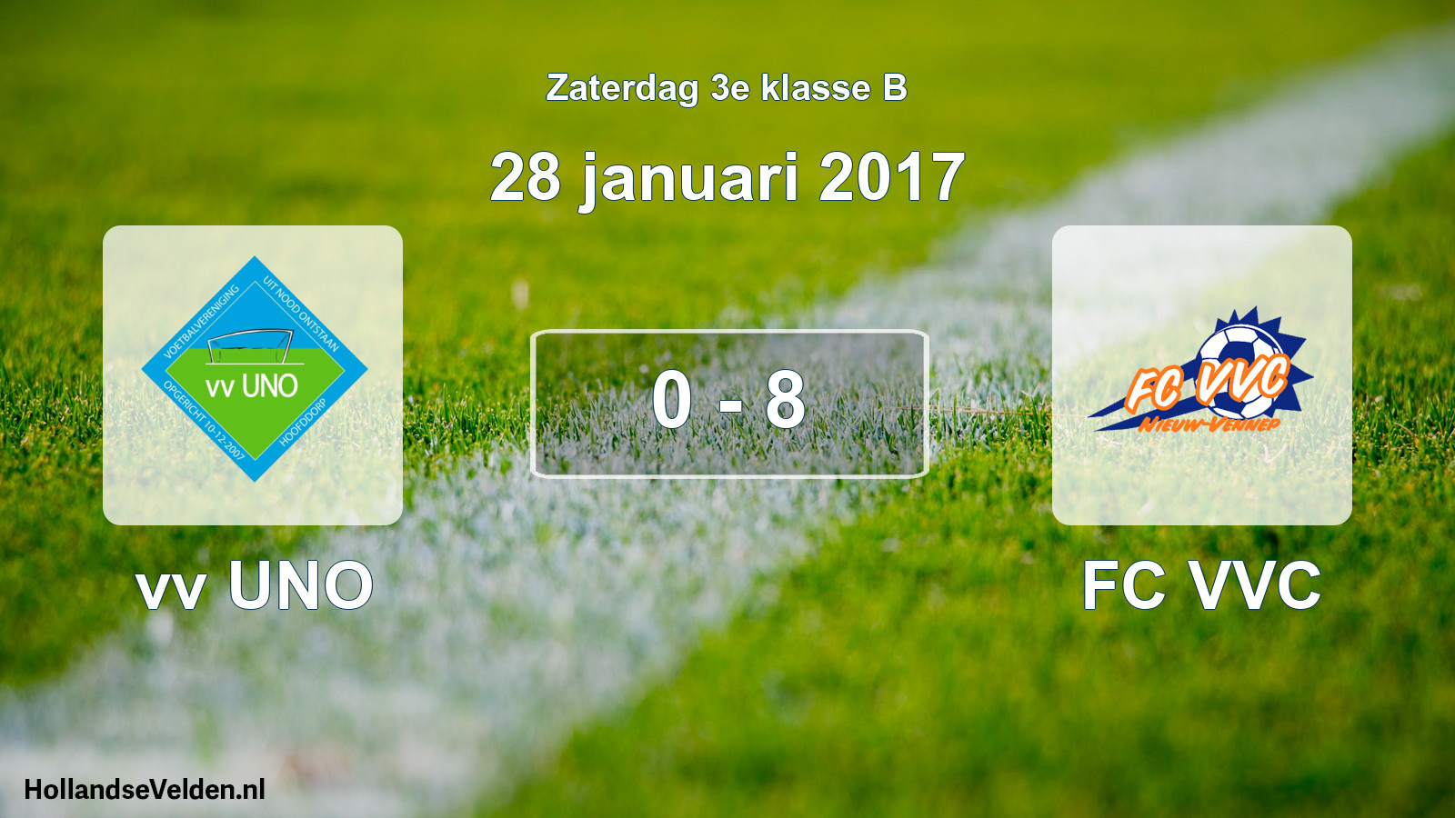 Total number of matches played: vv UNO - FC VVC 0 - 8 (28 January 2017)