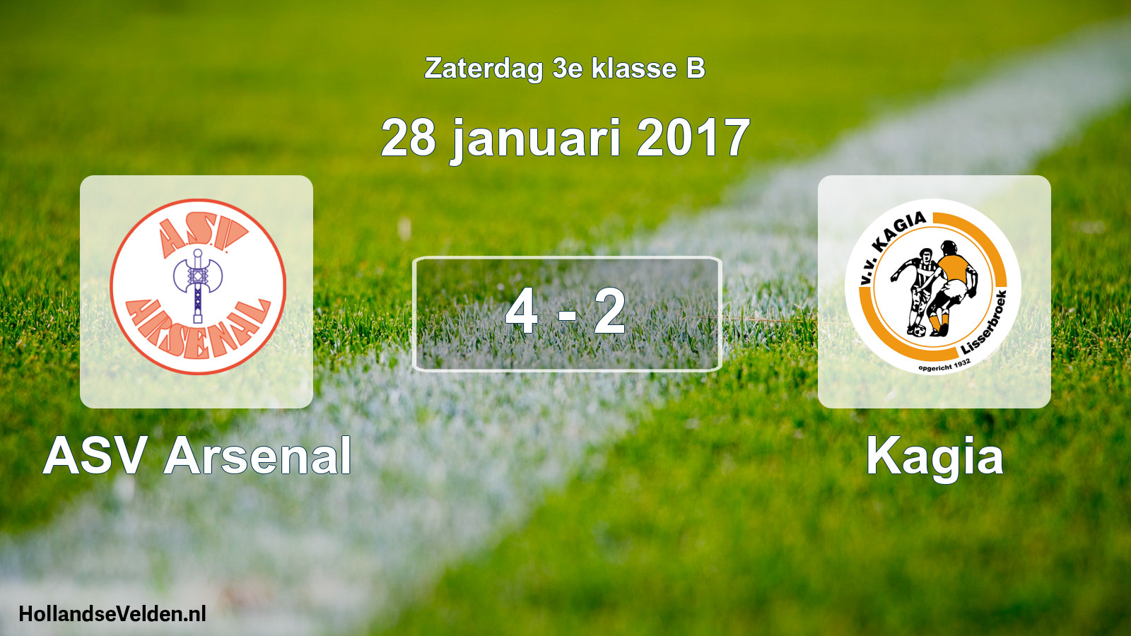 Total number of matches played: ASV Arsenal - Kagia 4 - 2 (28 January 2017)