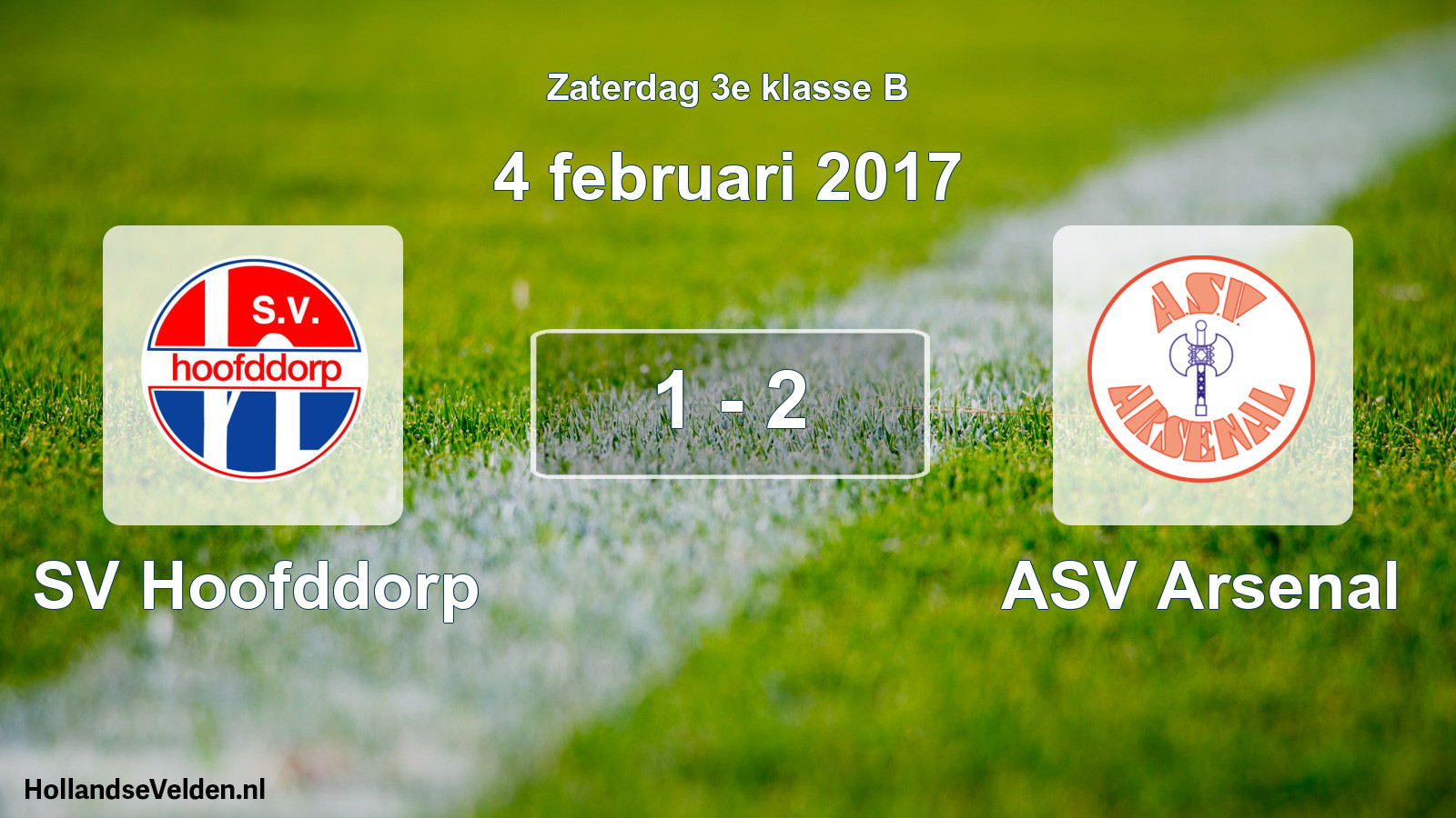 Total number of matches played: SV Hoofddorp - ASV Arsenal 1 - 2 (4 February 2017)