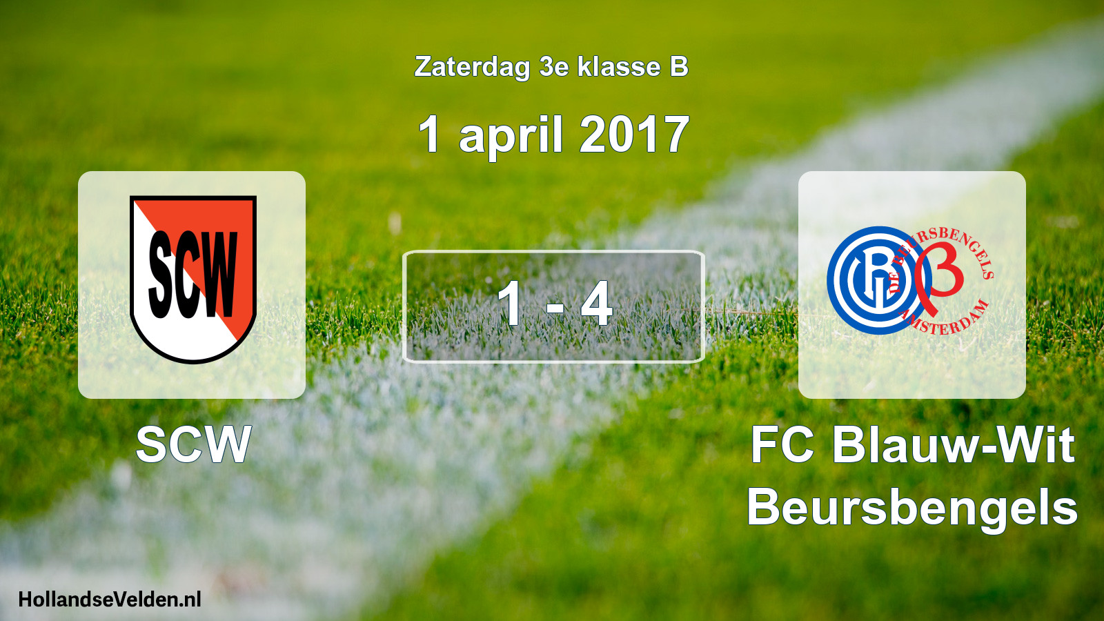 Total number of matches played: SCW - FC Blauw-Wit Beursbengels 1 - 4 (1 April 2017)