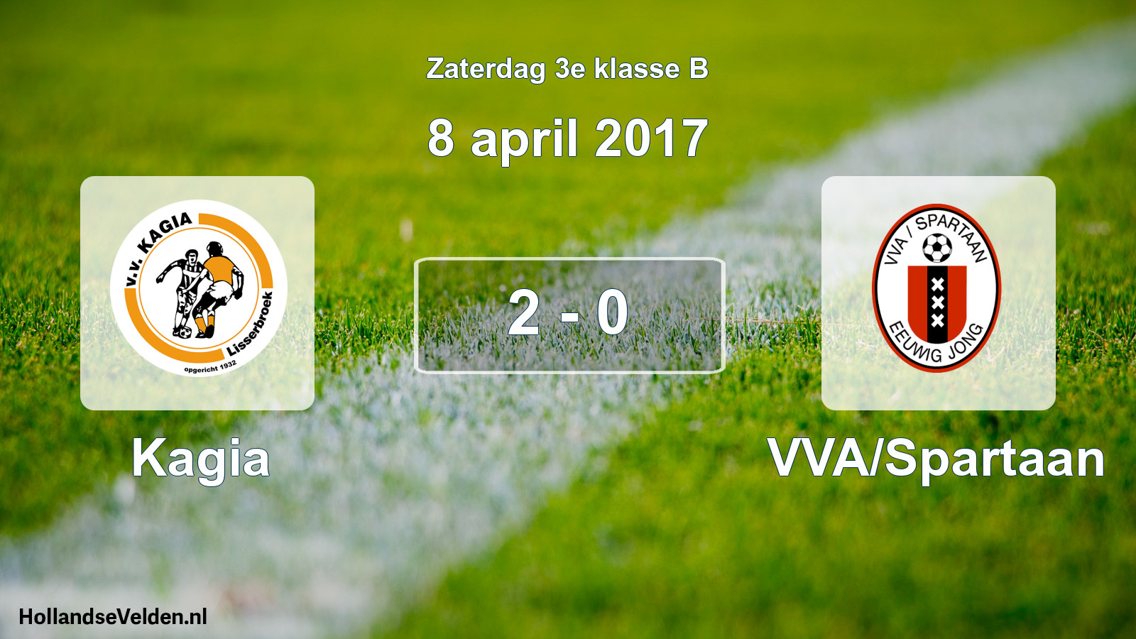Total number of matches played: Kagia - VVA/Spartaan 2 - 0 (8 April 2017)