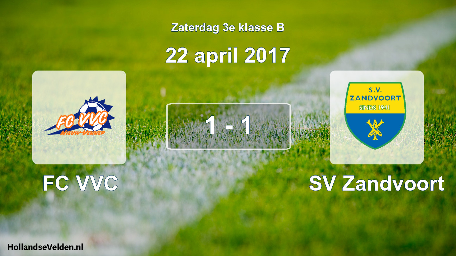Total number of matches played: FC VVC - SV Zandvoort 1 - 1 (22 April 2017)