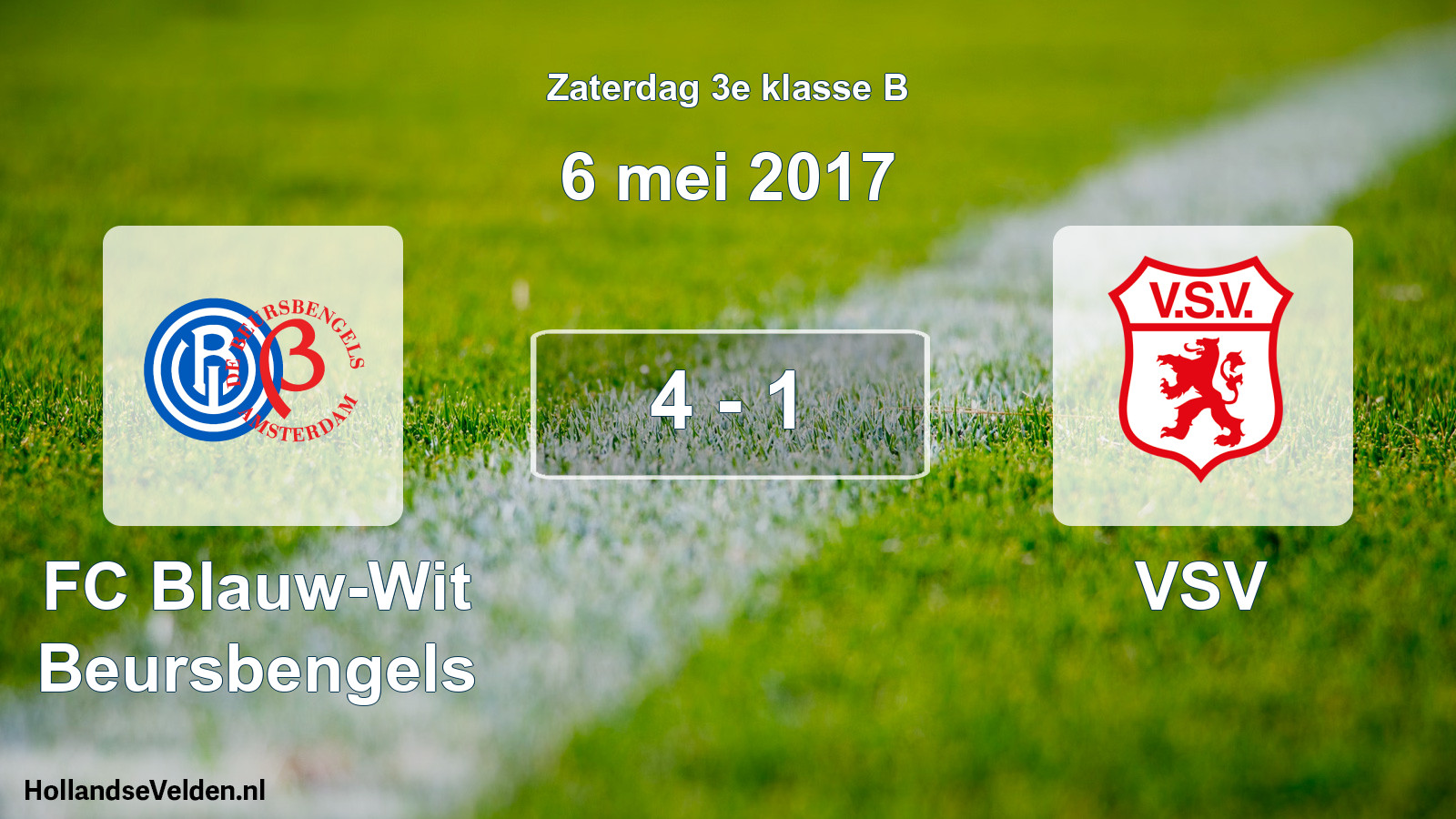 Total number of matches played: FC Blauw-Wit Beursbengels - VSV 4 - 1 (6 May 2017)