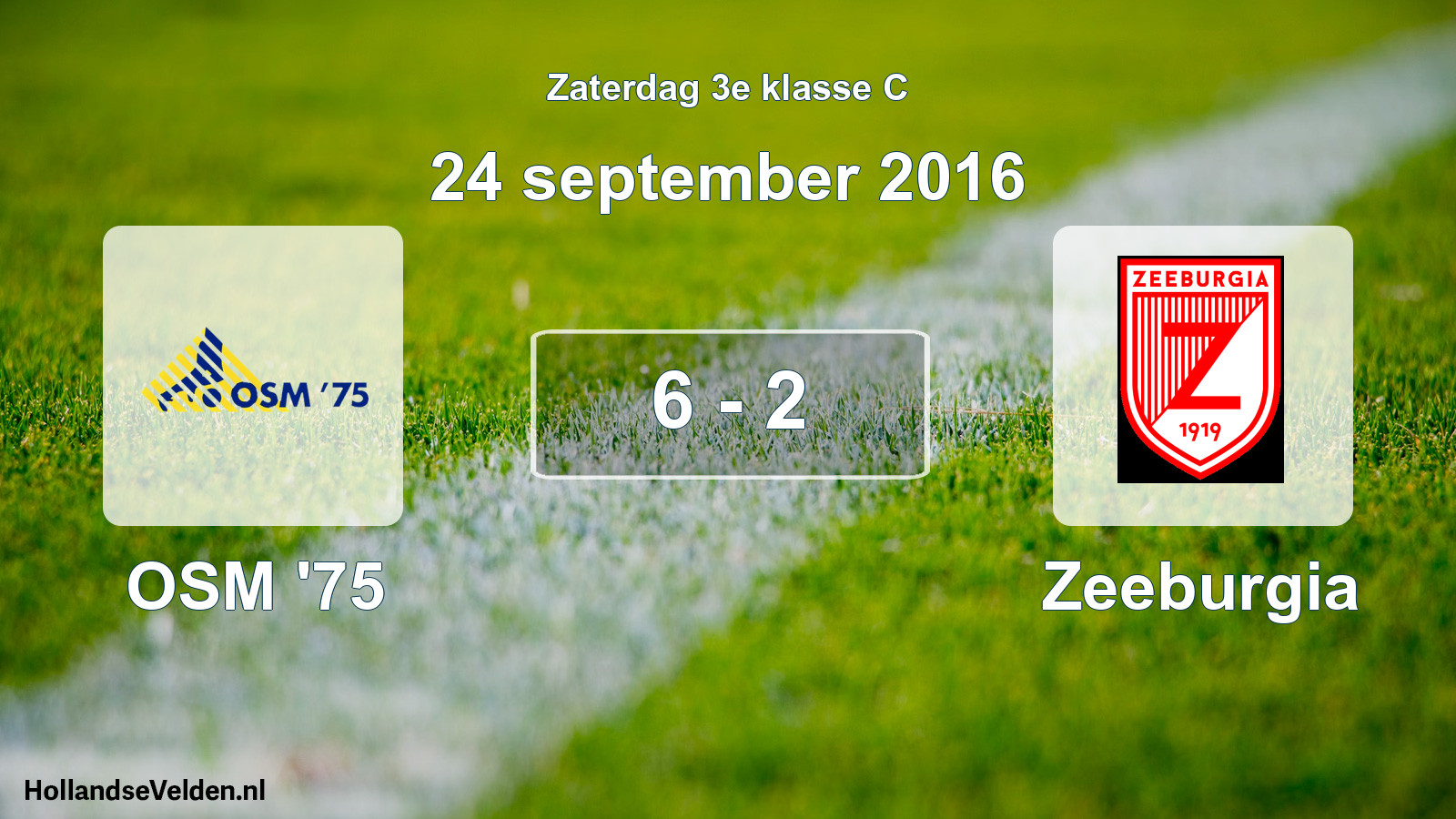 Total number of matches played: OSM '75 - Zeeburgia 6 - 2 (24 September 2016)