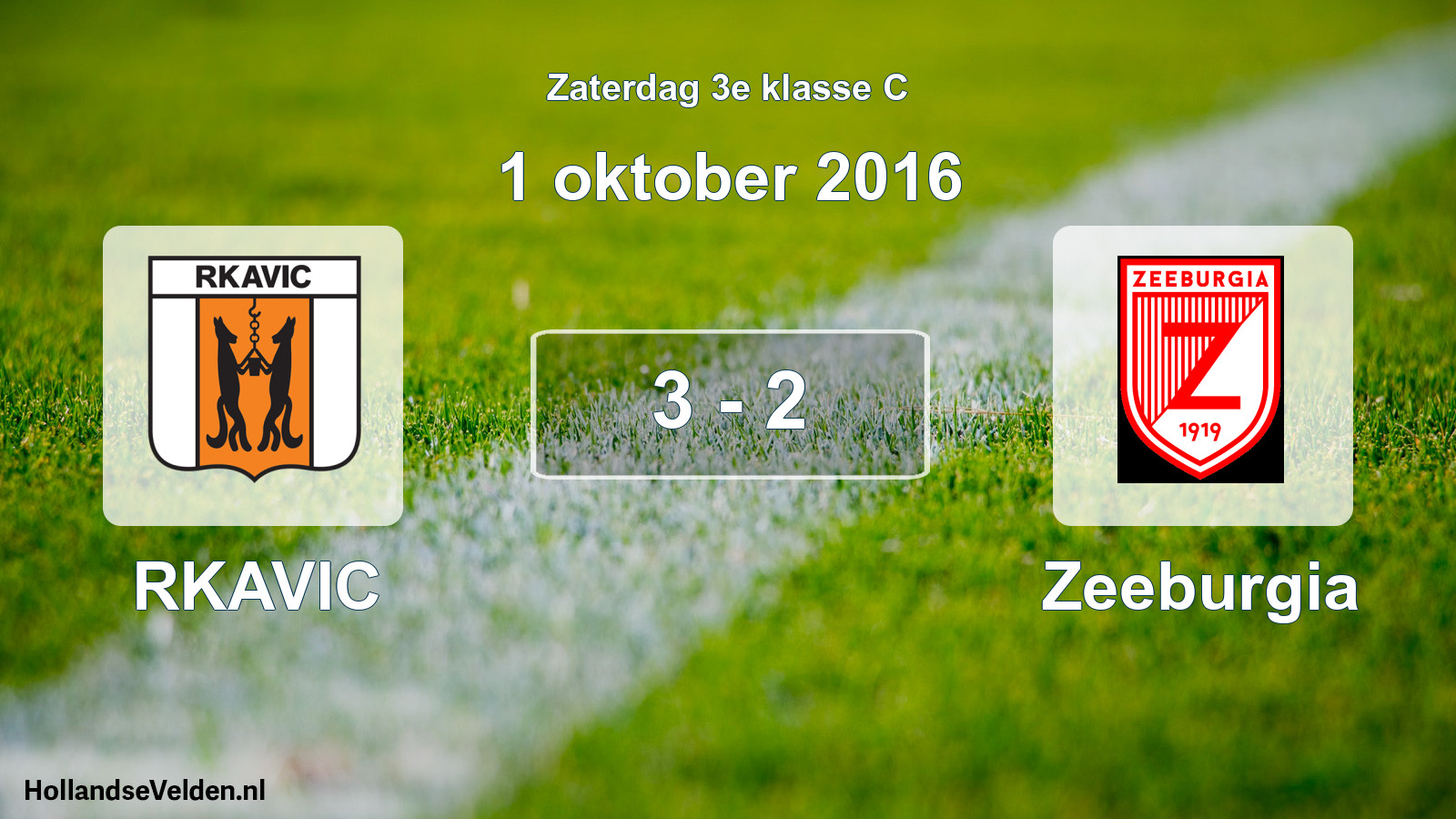 Total number of matches played: RKAVIC - Zeeburgia 3 - 2 (1 October 2016)
