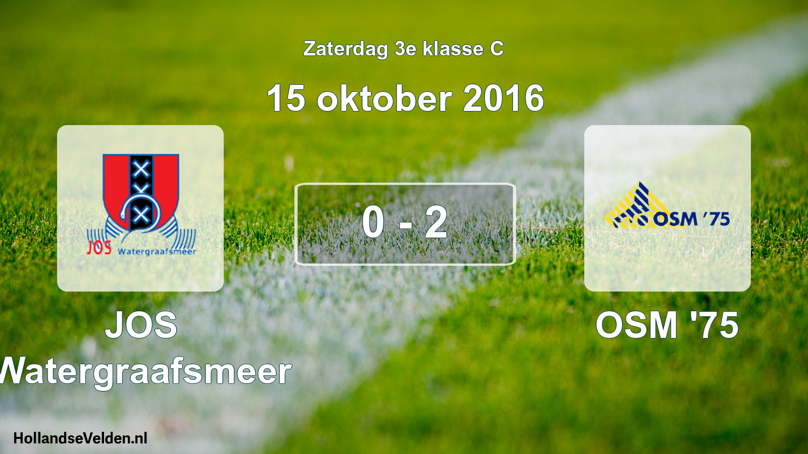 Total number of matches played: JOS Watergraafsmeer - OSM '75 0 - 2 (15 October 2016)