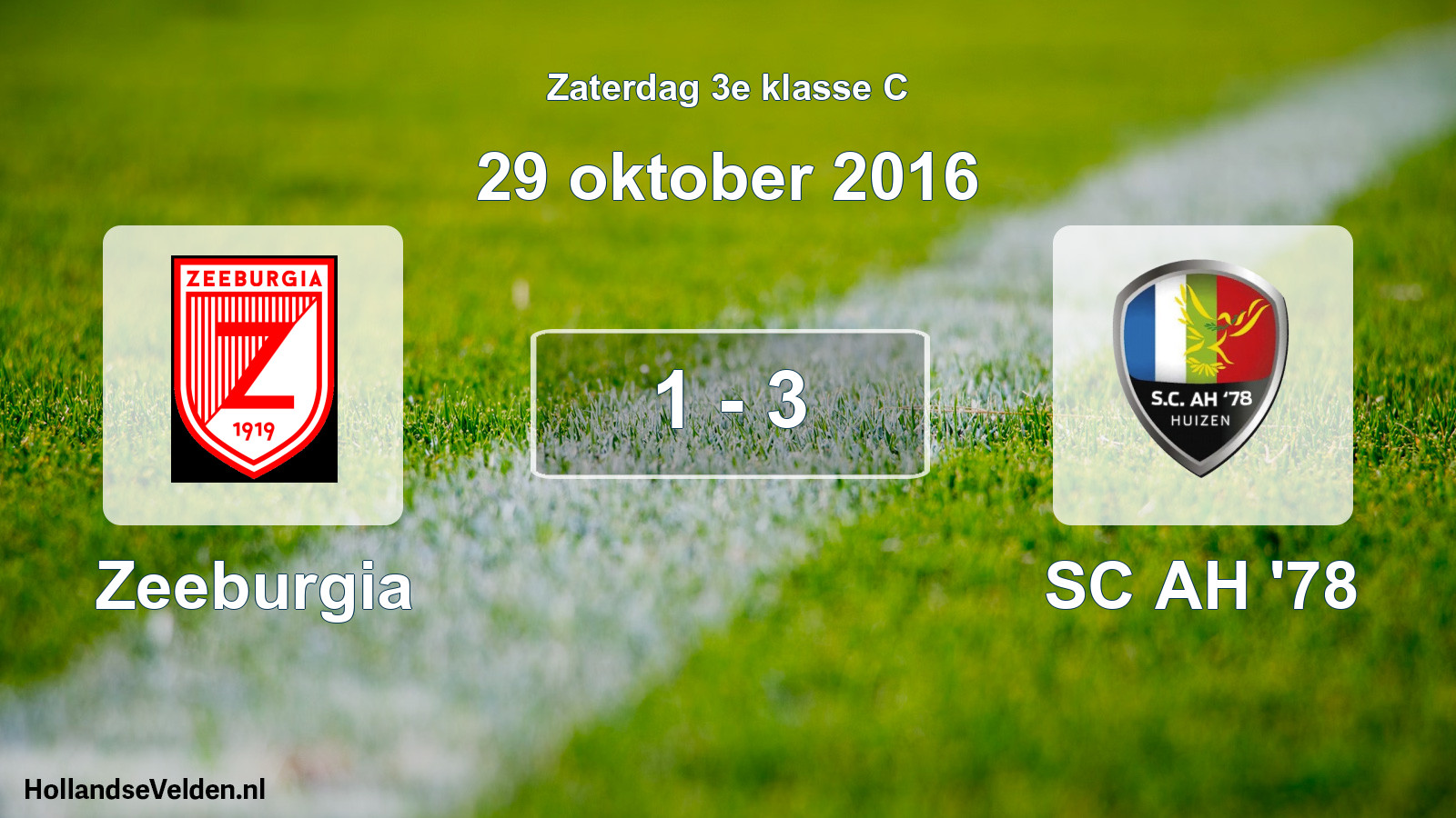 Total number of matches played: Zeeburgia - SC AH '78 1 - 3 (29 October 2016)