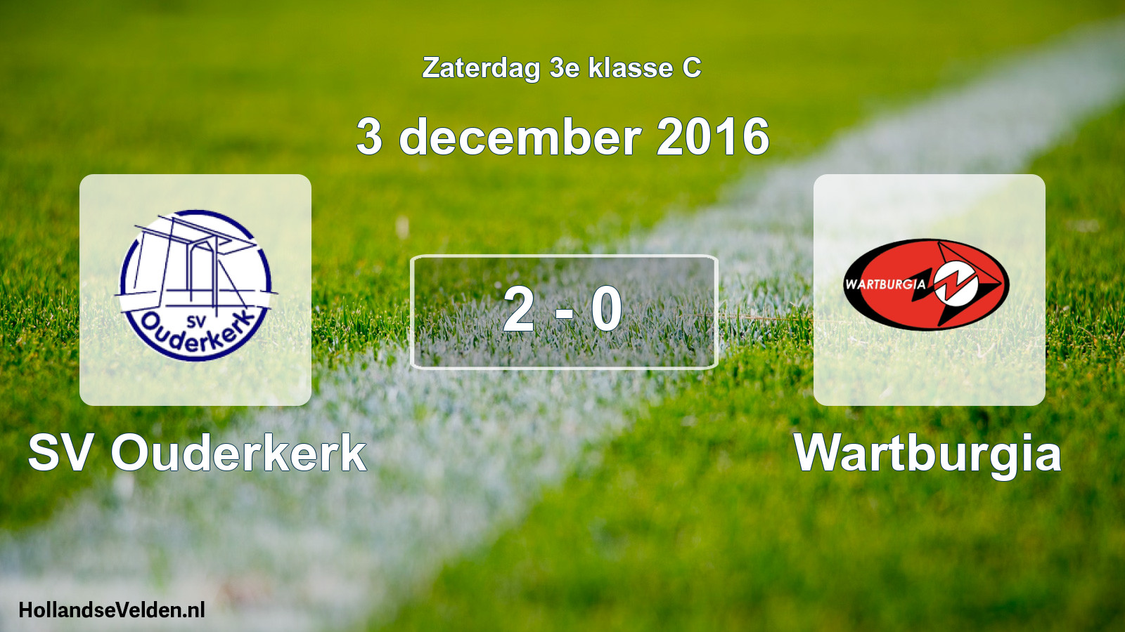 Total number of matches played: SV Ouderkerk - Wartburgia 2 - 0 (3 December 2016)