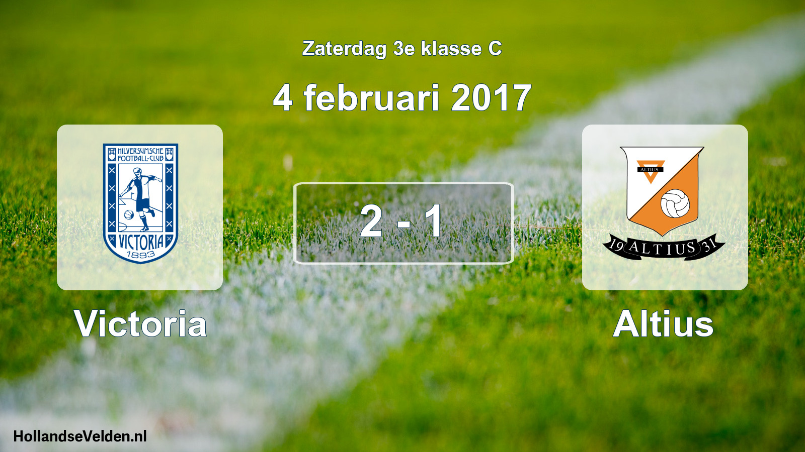 Total number of matches played: Victoria - Altius 2 - 1 (4 February 2017)