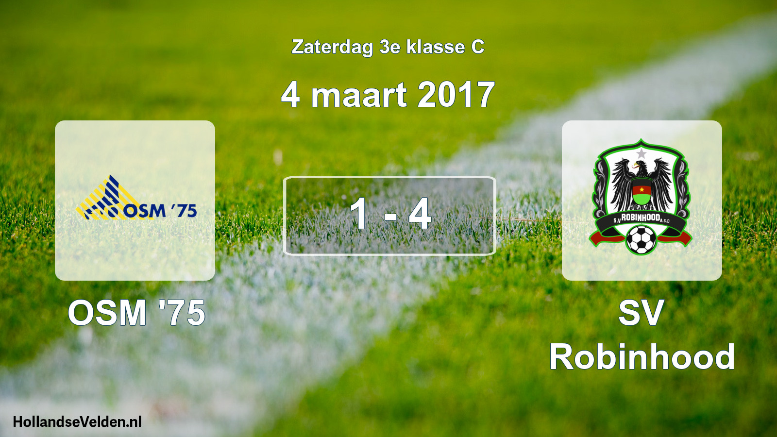 Total number of matches played: OSM '75 - SV Robinhood 1 - 4 (4 March 2017)