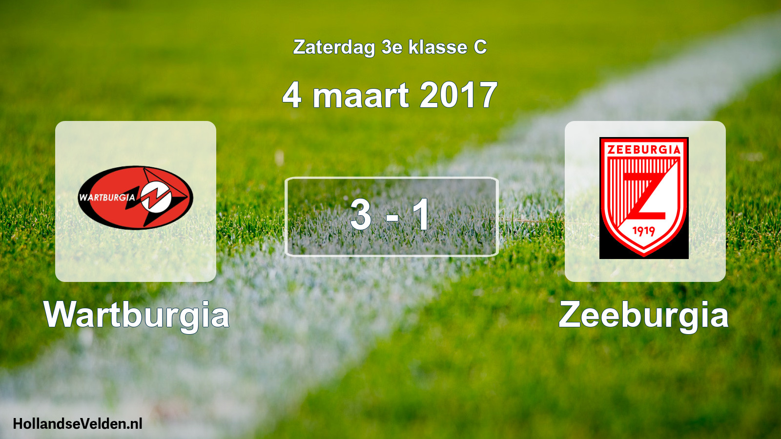 Total number of matches played: Wartburgia - Zeeburgia 3 - 1 (4 March 2017)
