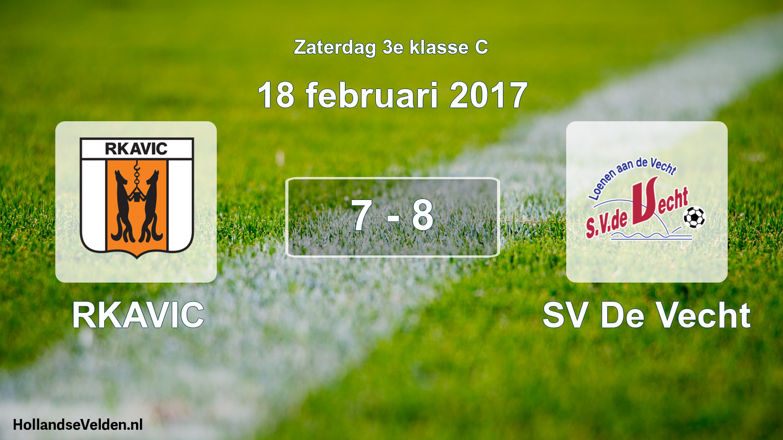 Total number of matches played: RKAVIC - SV De Vecht 7 - 8 (18 February 2017)