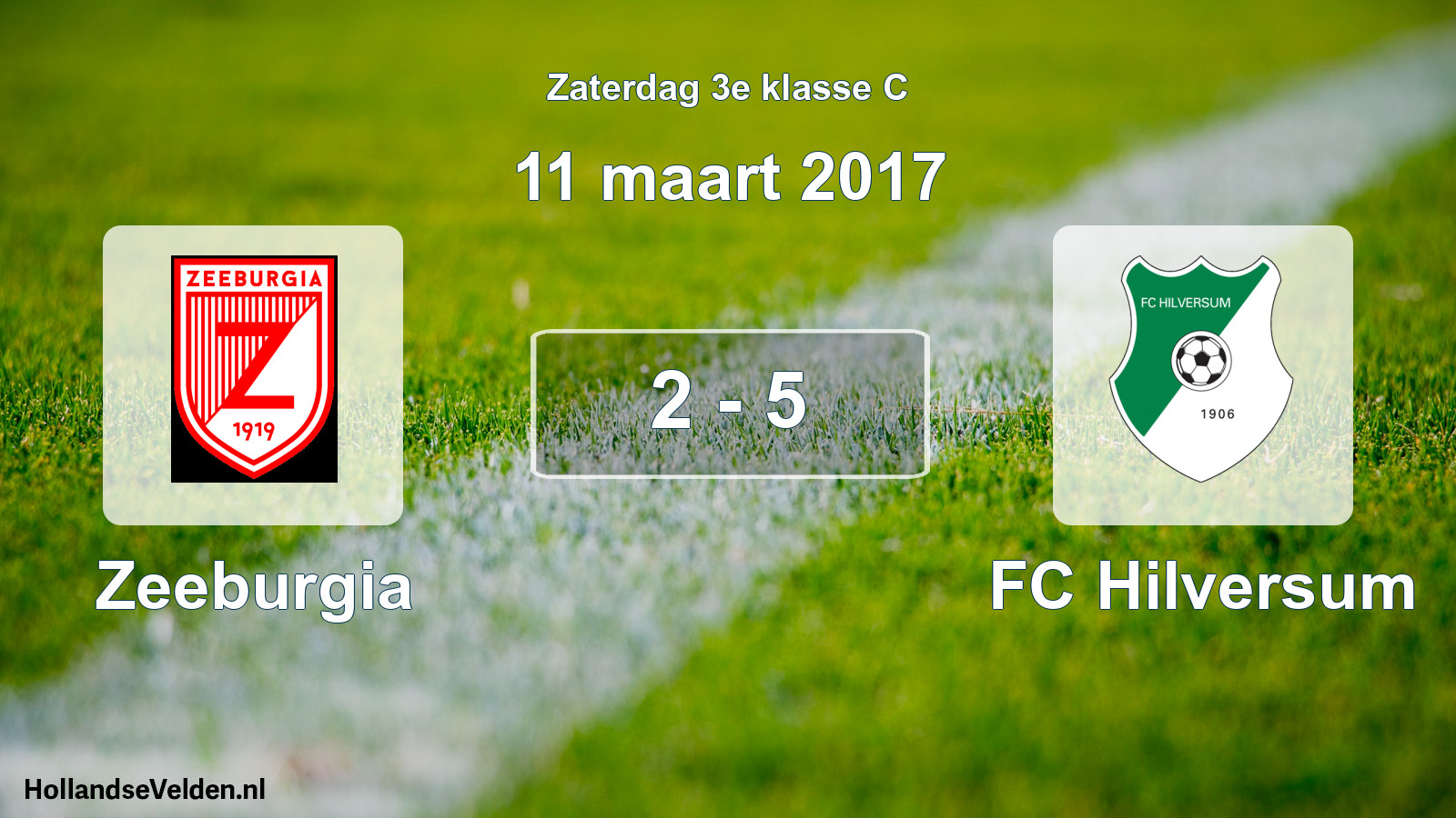 Total number of matches played: Zeeburgia - FC Hilversum 2 - 5 (11 March 2017)