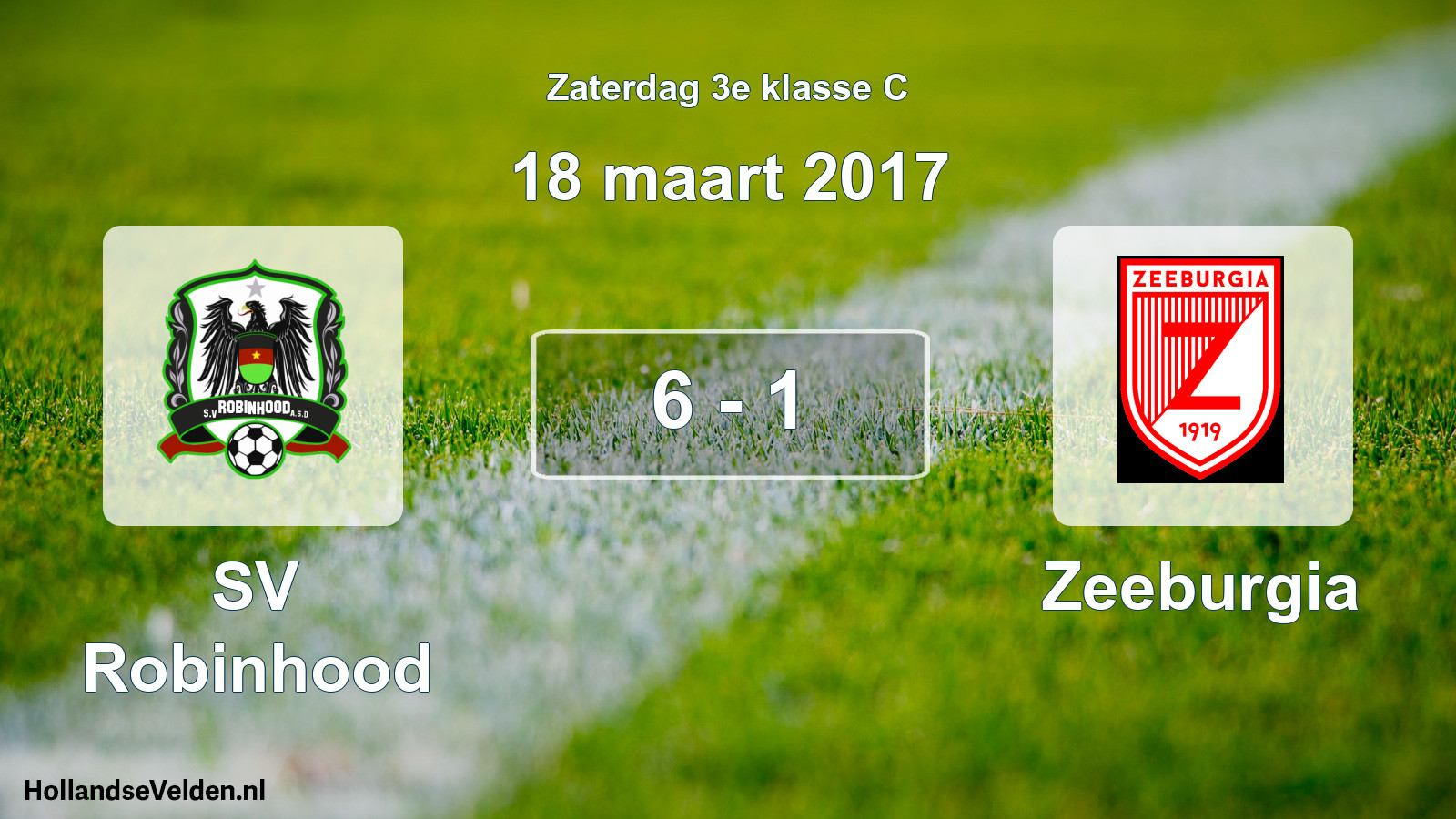 Total number of matches played: SV Robinhood - Zeeburgia 6 - 1 (18 March 2017)