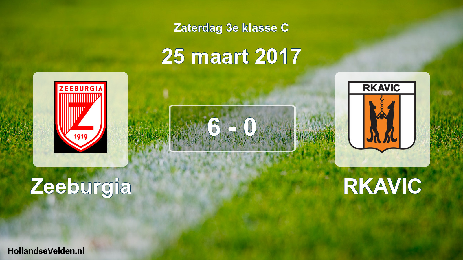 Total number of matches played: Zeeburgia - RKAVIC 6 - 0 (25 March 2017)