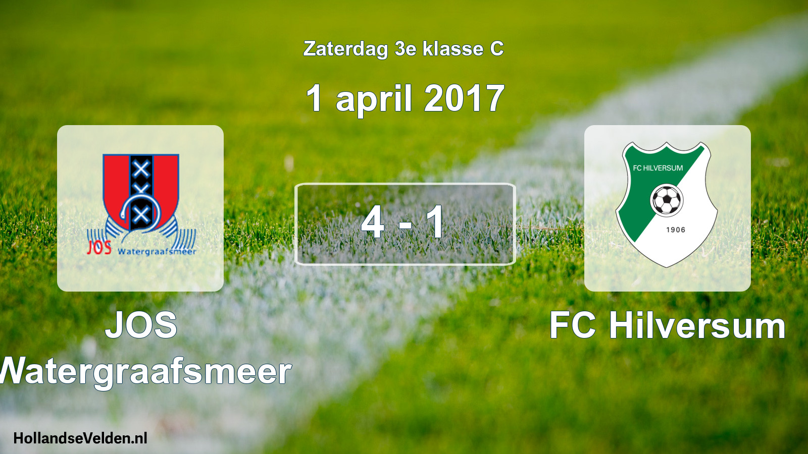Total number of matches played: JOS Watergraafsmeer - FC Hilversum 4 - 1 (1 April 2017)