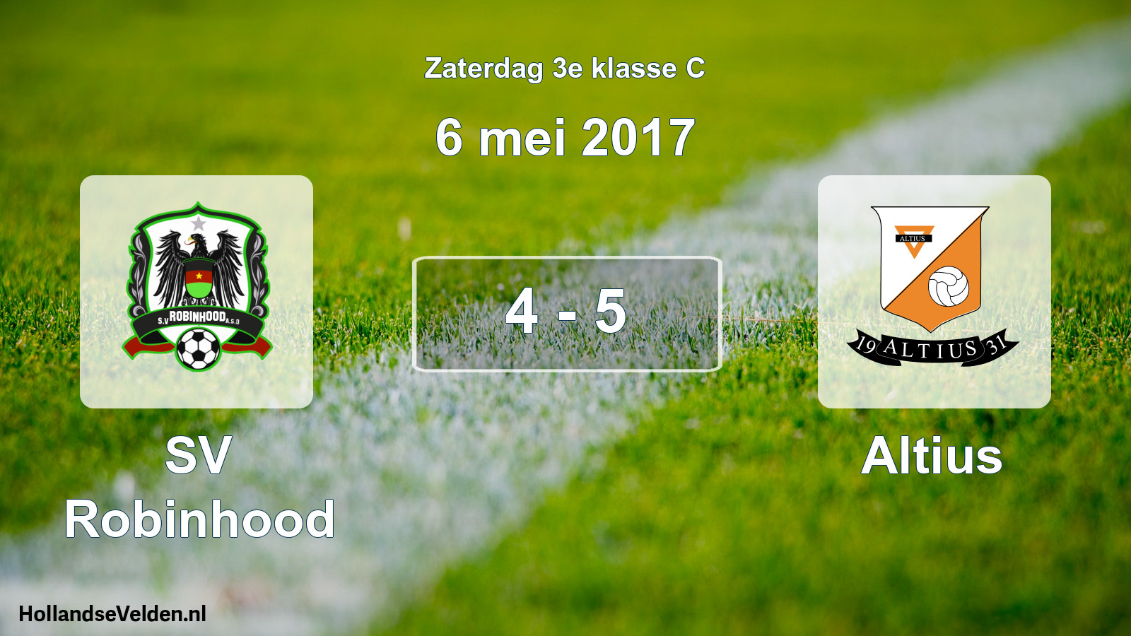 Total number of matches played: SV Robinhood - Altius 4 - 5 (6 May 2017)
