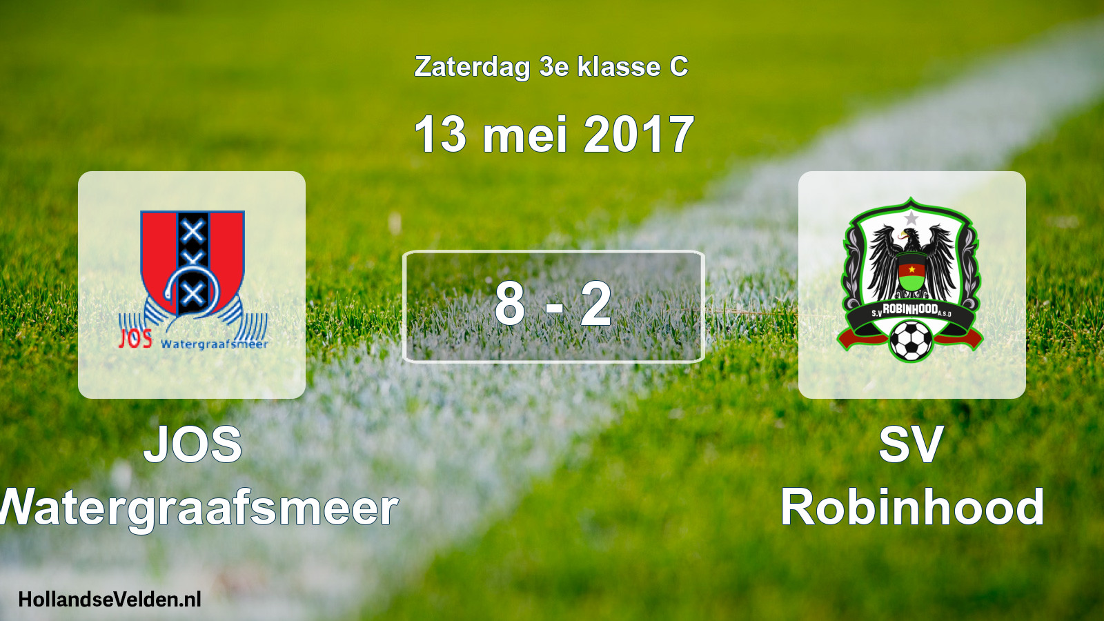 Total number of matches played: JOS Watergraafsmeer - SV Robinhood 8 - 2 (13 May 2017)