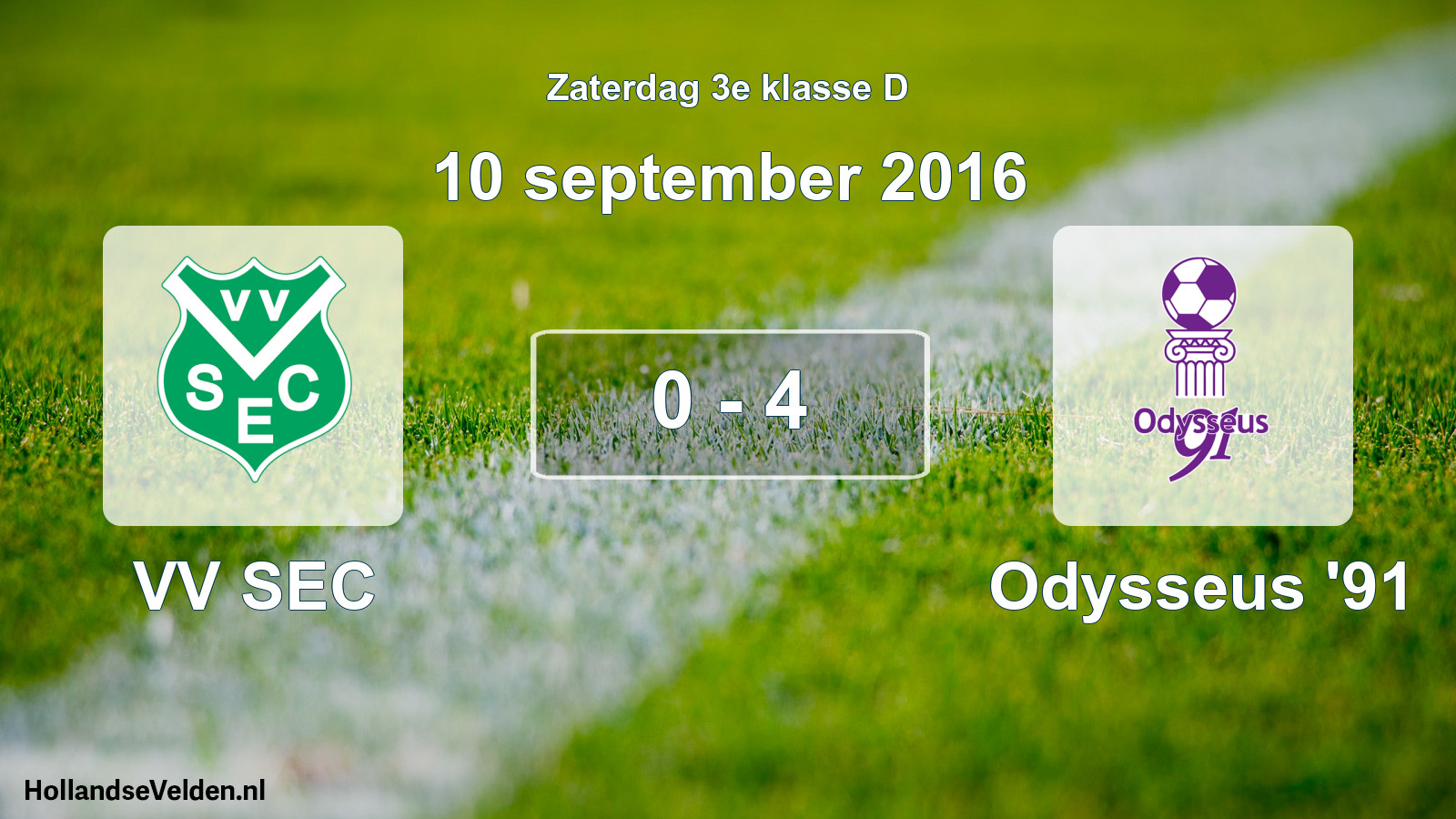 Total number of matches played: VV SEC - Odysseus '91 0 - 4 (10 September 2016)