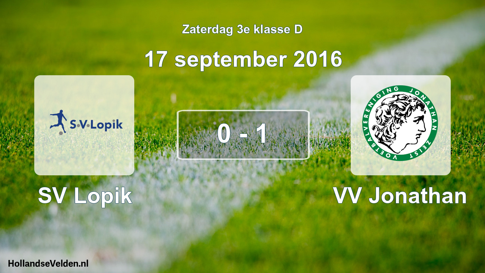 Total number of matches played: SV Lopik - VV Jonathan 0 - 1 (17 September 2016)