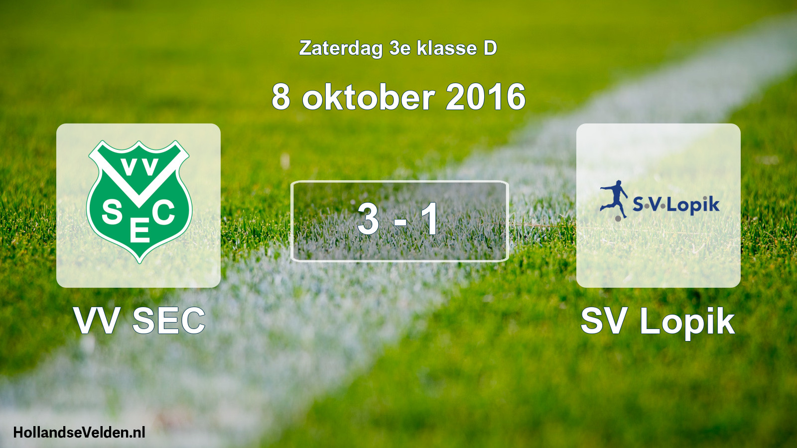 Total number of matches played: VV SEC - SV Lopik 3 - 1 (8 October 2016)
