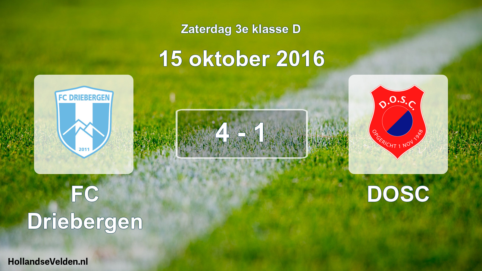 Total number of matches played: FC Driebergen - DOSC 4 - 1 (15 October 2016)