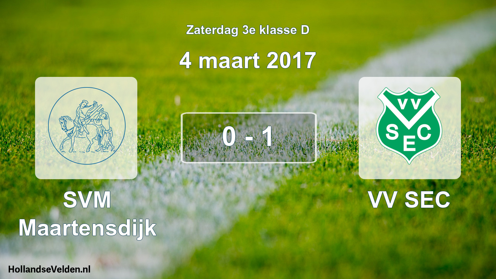 Total number of matches played: SVM Maartensdijk - VV SEC 0 - 1 (4 March 2017)