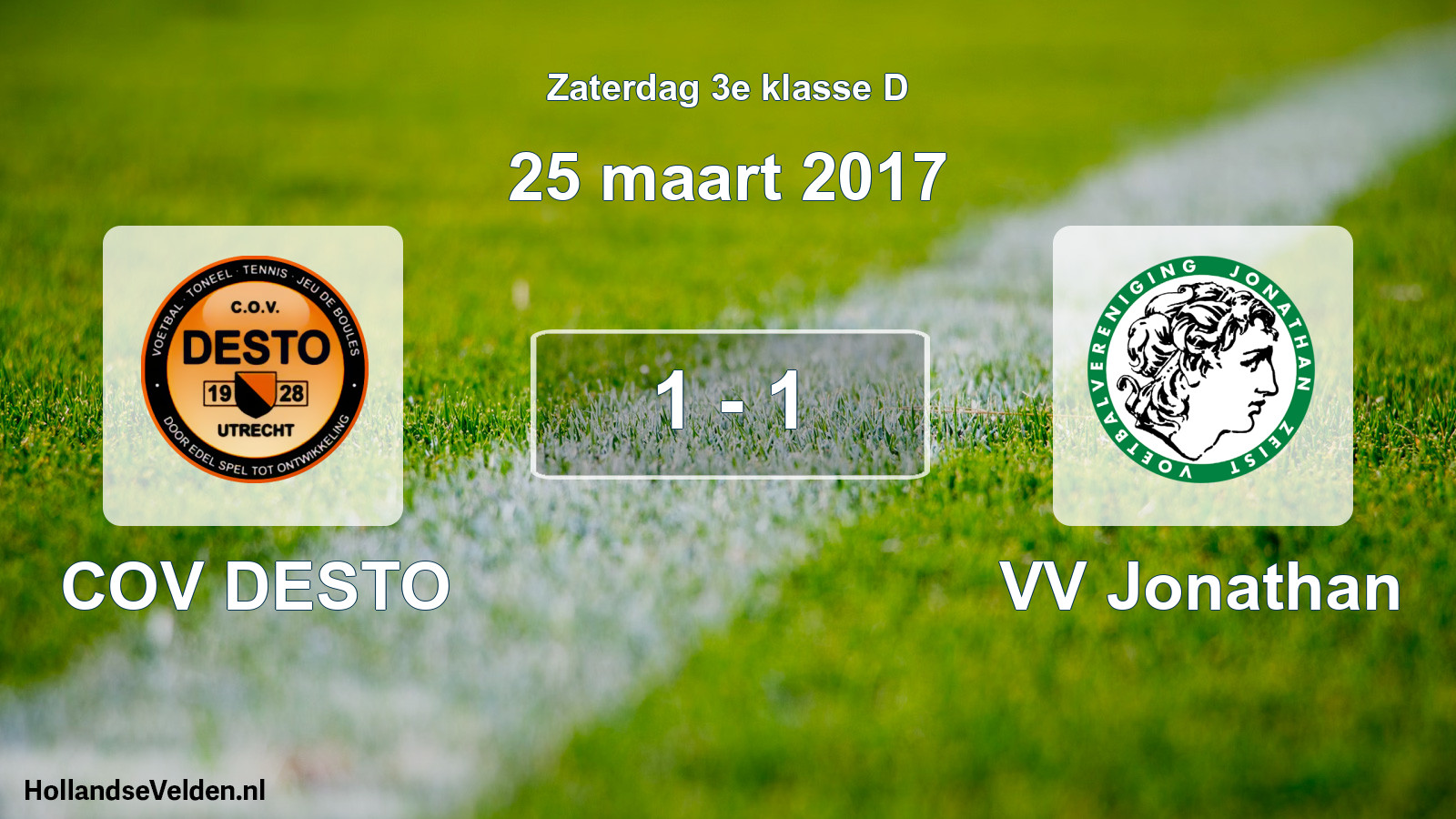 Total number of matches played: COV DESTO - VV Jonathan 1 - 1 (25 March 2017)