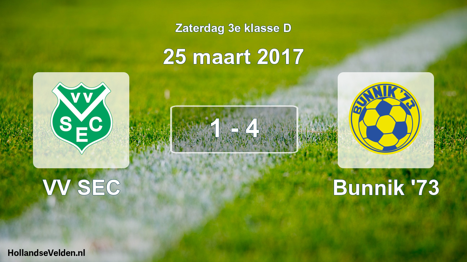 Total number of matches played: VV SEC - Bunnik '73 1 - 4 (25 March 2017)