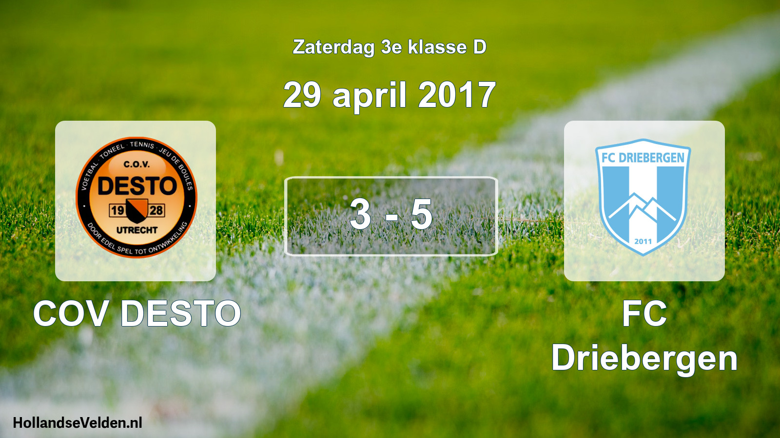 Total number of matches played: COV DESTO - FC Driebergen 3 - 5 (29 April 2017)
