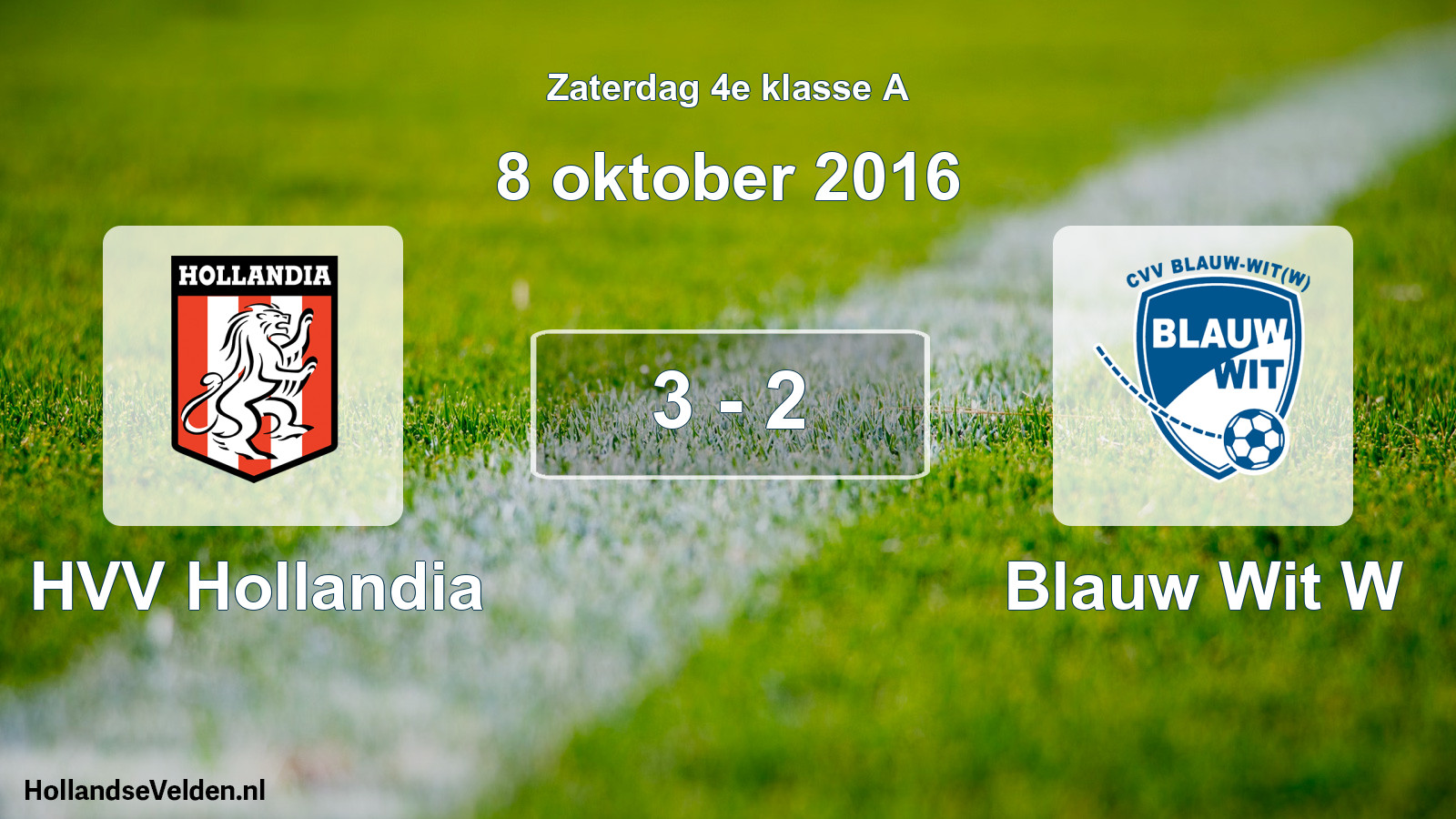 Total number of matches played: HVV Hollandia - Blauw Wit W 3 - 2 (8 October 2016)