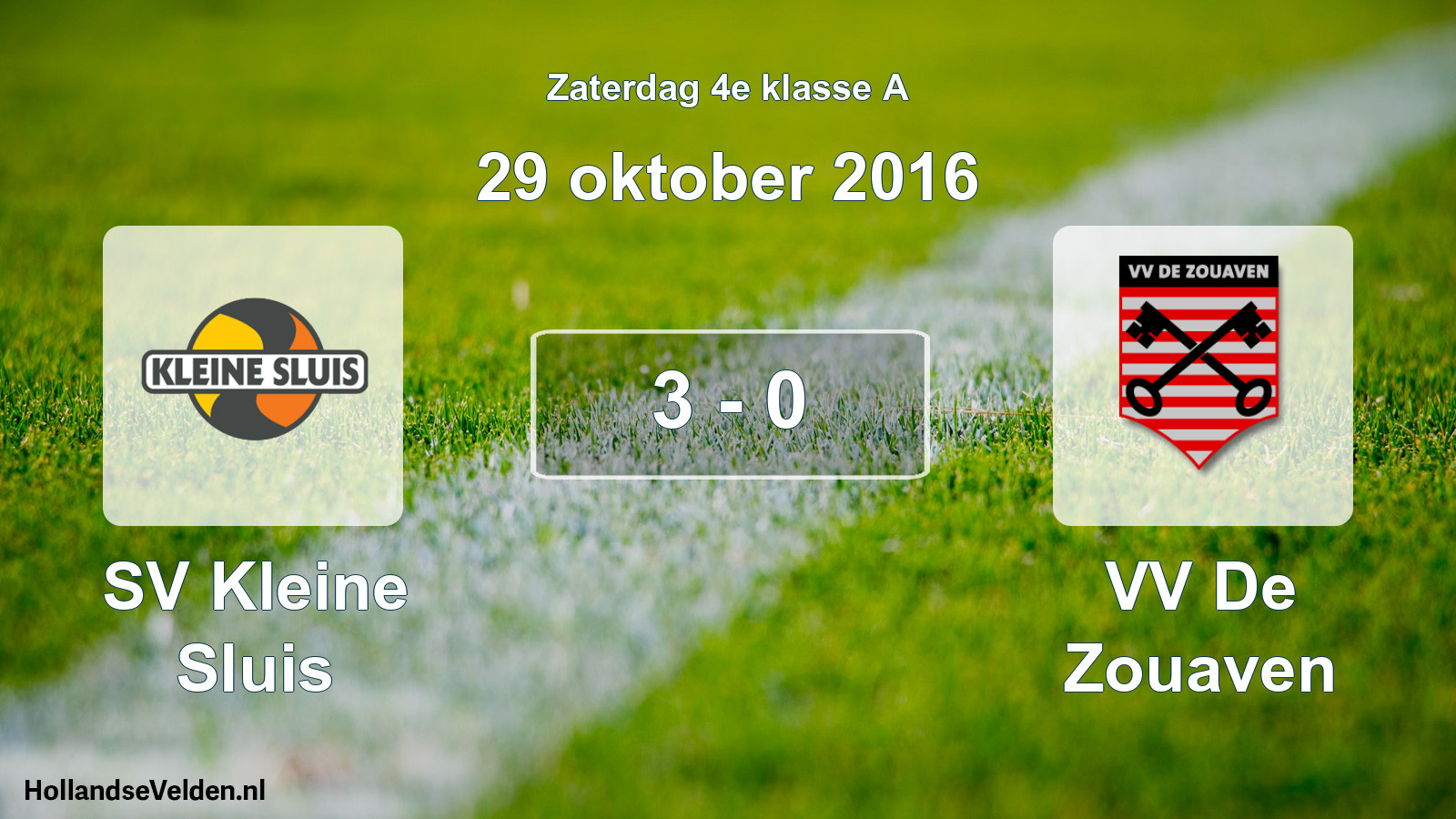 Total number of matches played: SV Kleine Sluis - VV De Zouaven 3 - 0 (29 October 2016)