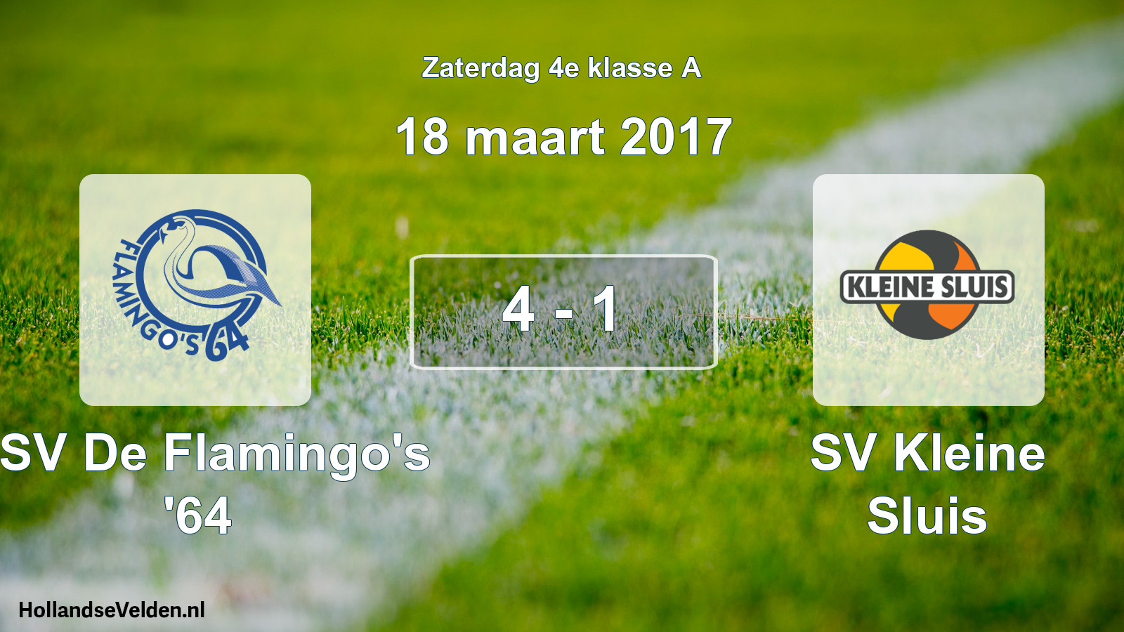 Total number of matches played: ASV De Flamingo's '64 - SV Kleine Sluis 4 - 1 (18 March 2017)