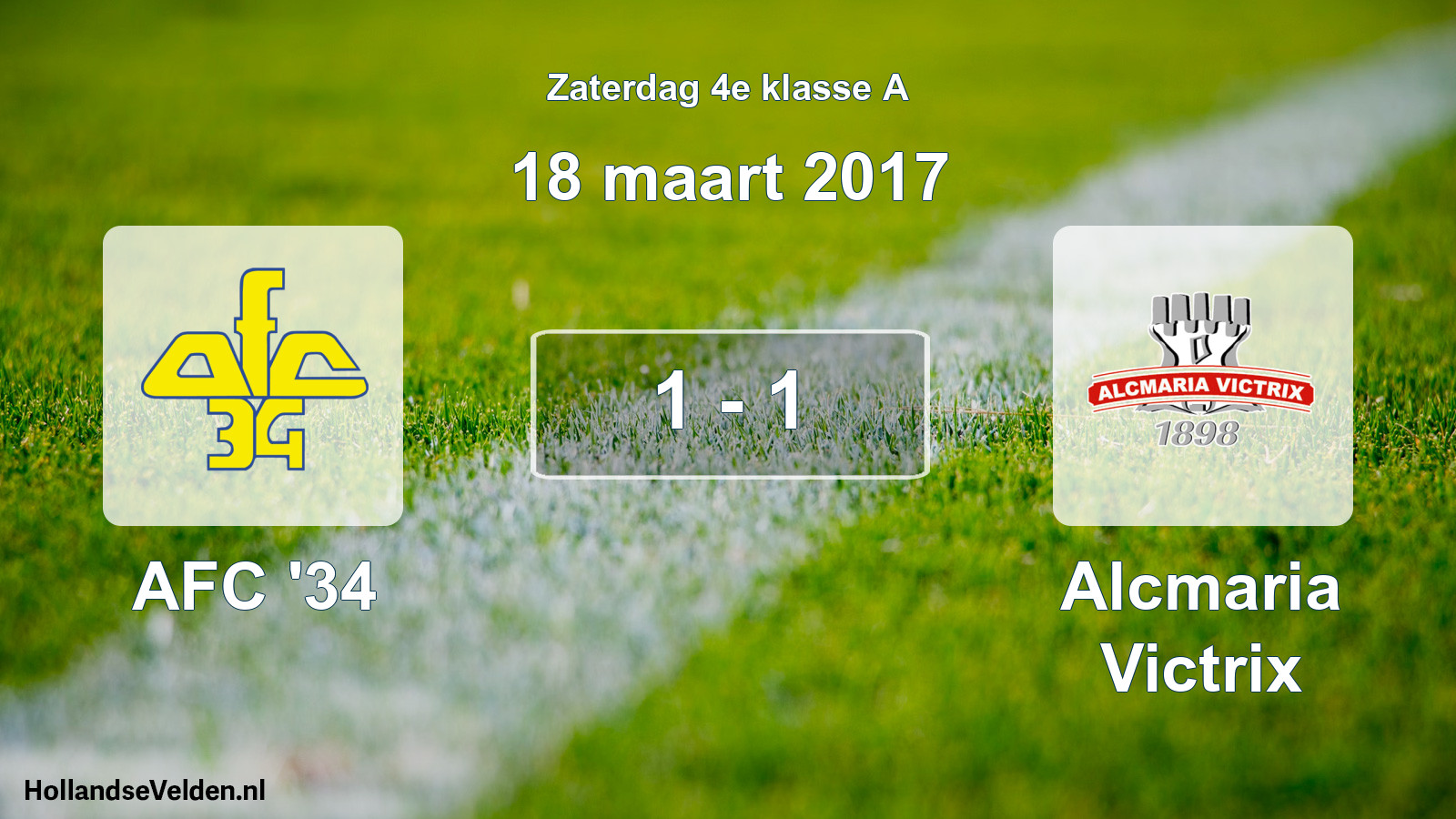 Total number of matches played: AFC '34 - Alcmaria Victrix 1 - 1 (18 March 2017)