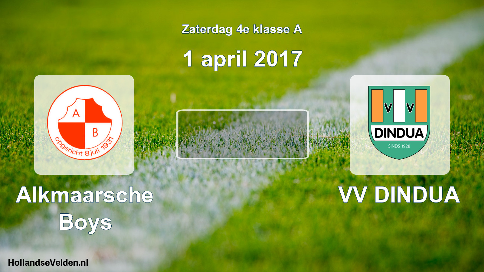 Scheduled Match: Alkmaarsche Boys - VV DINDUA (1 April 2017)
