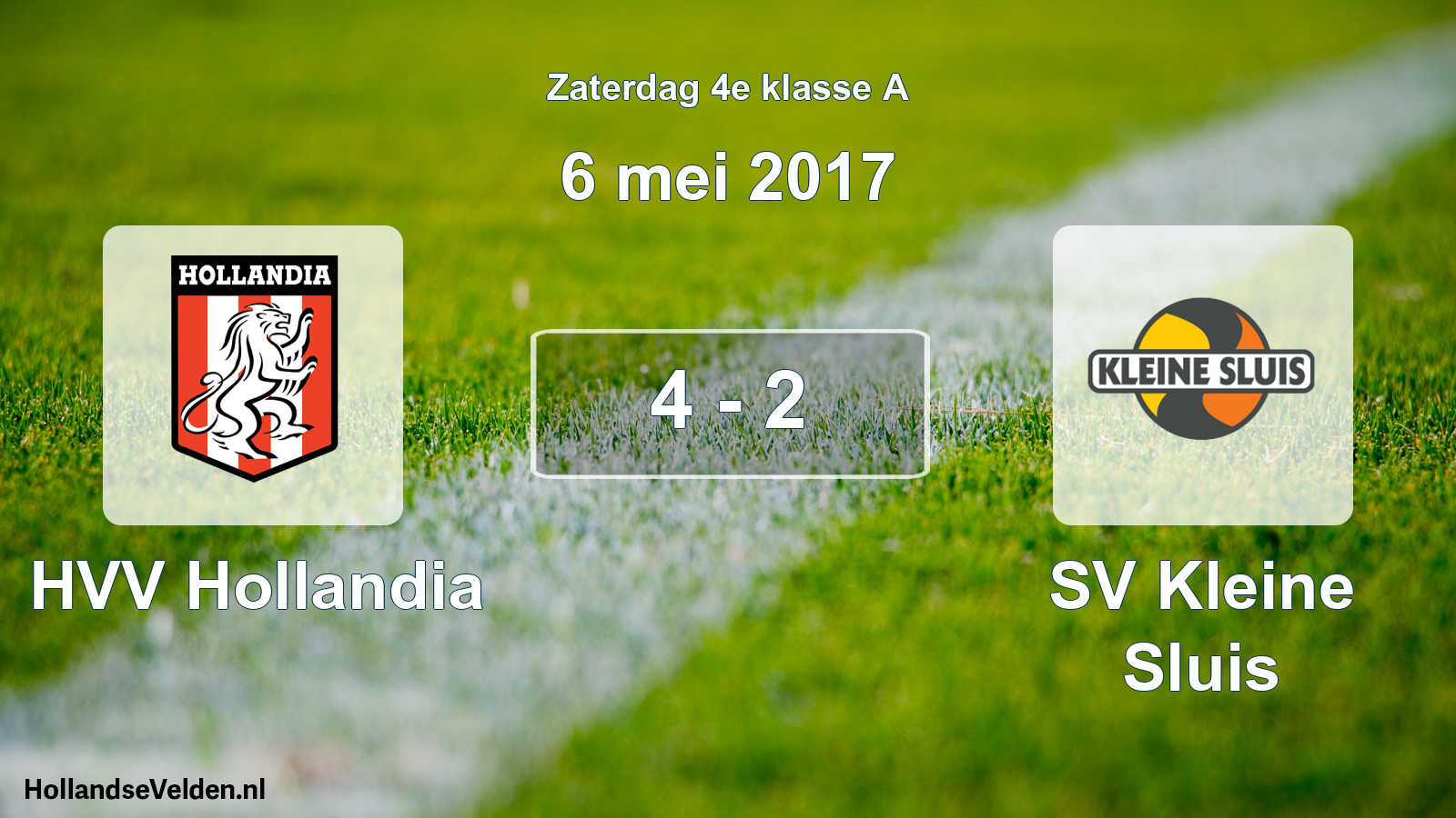 Total number of matches played: HVV Hollandia - SV Kleine Sluis 4 - 2 (6 May 2017)