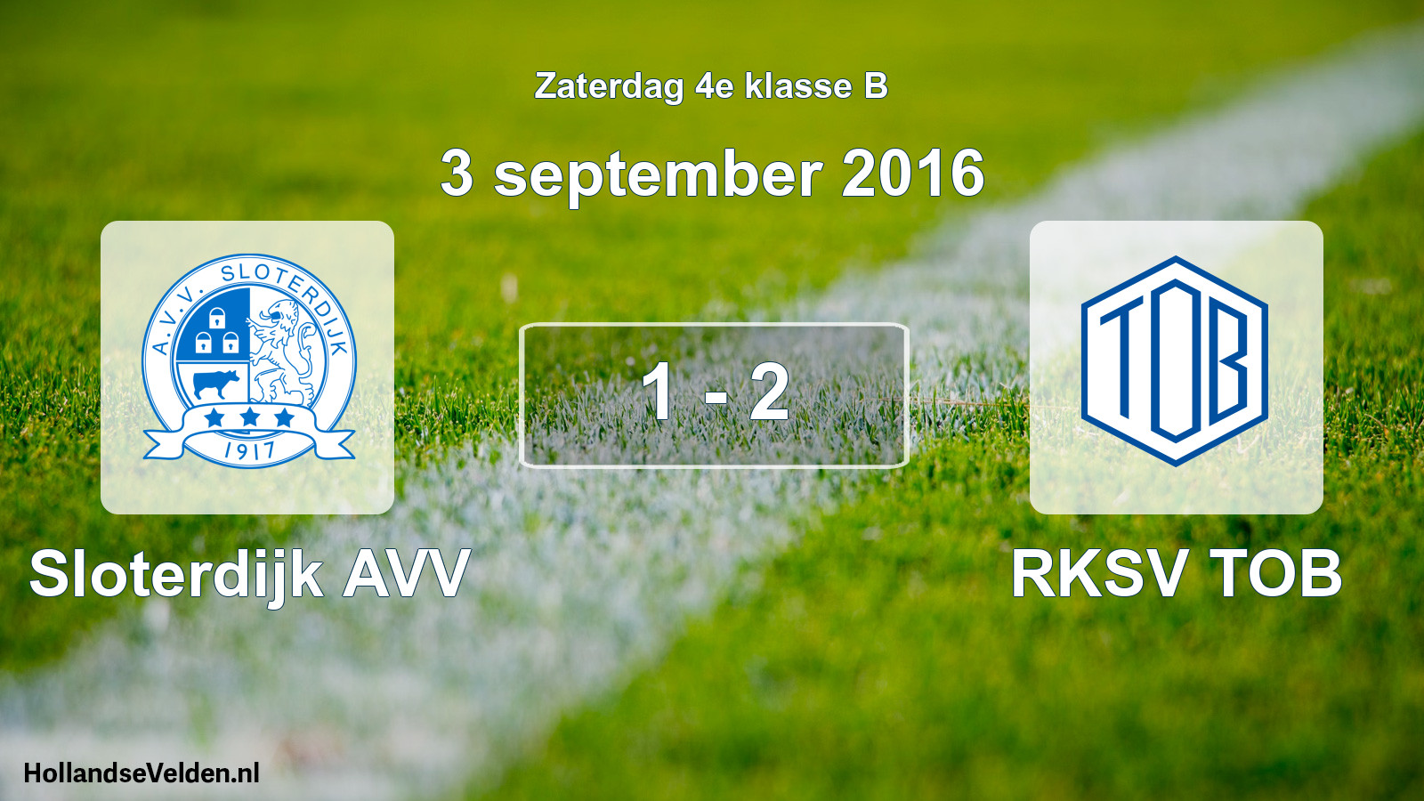 Total number of matches played: Sloterdijk AVV - RKSV TOB 1 - 2 (3 September 2016)