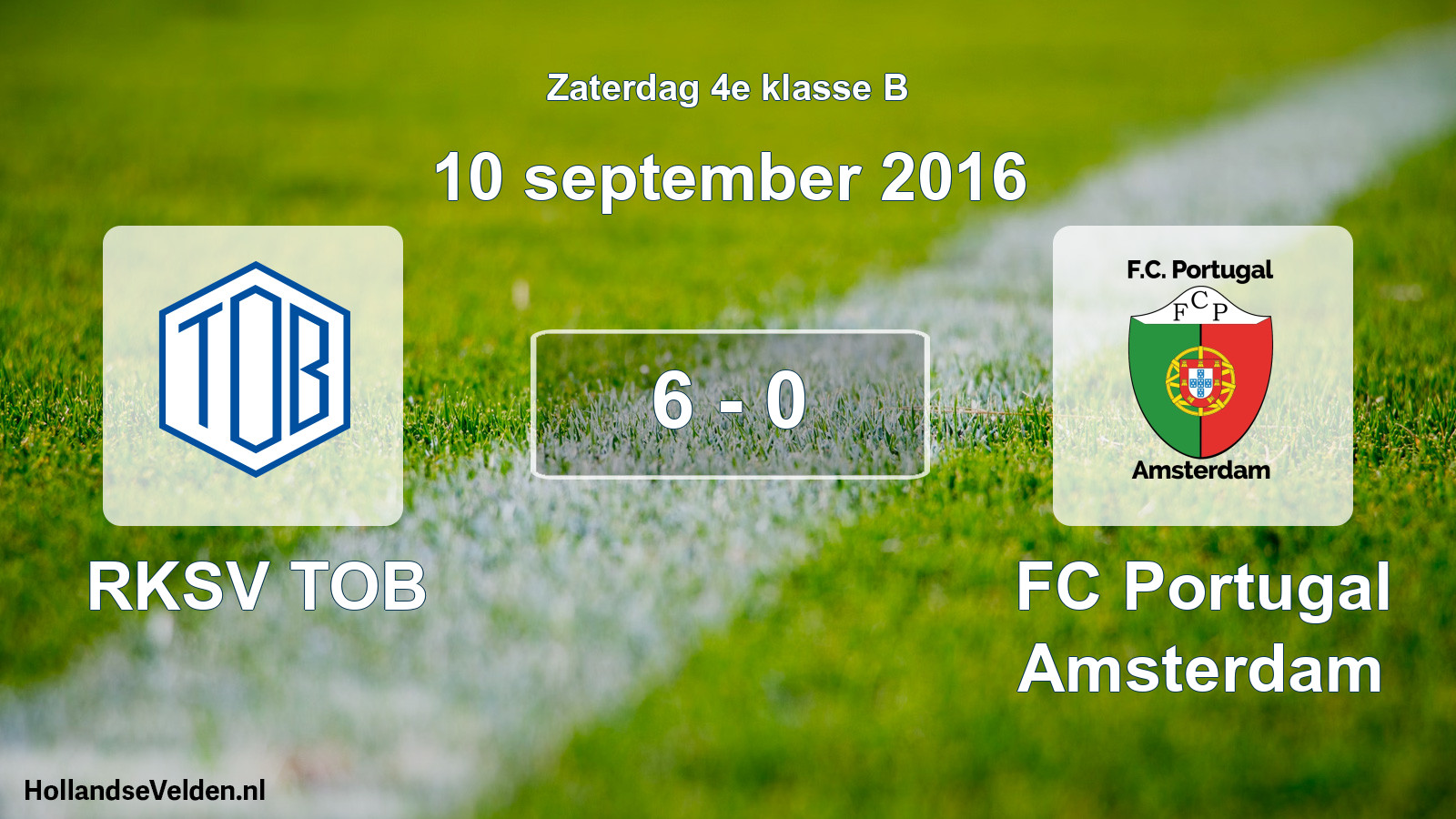 Total number of matches played: RKSV TOB - FC Portugal Amsterdam 6 - 0 (10 September 2016)