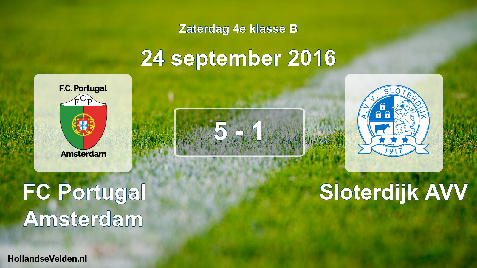 Total number of matches played: FC Portugal Amsterdam - Sloterdijk AVV 5 - 1 (24 September 2016)