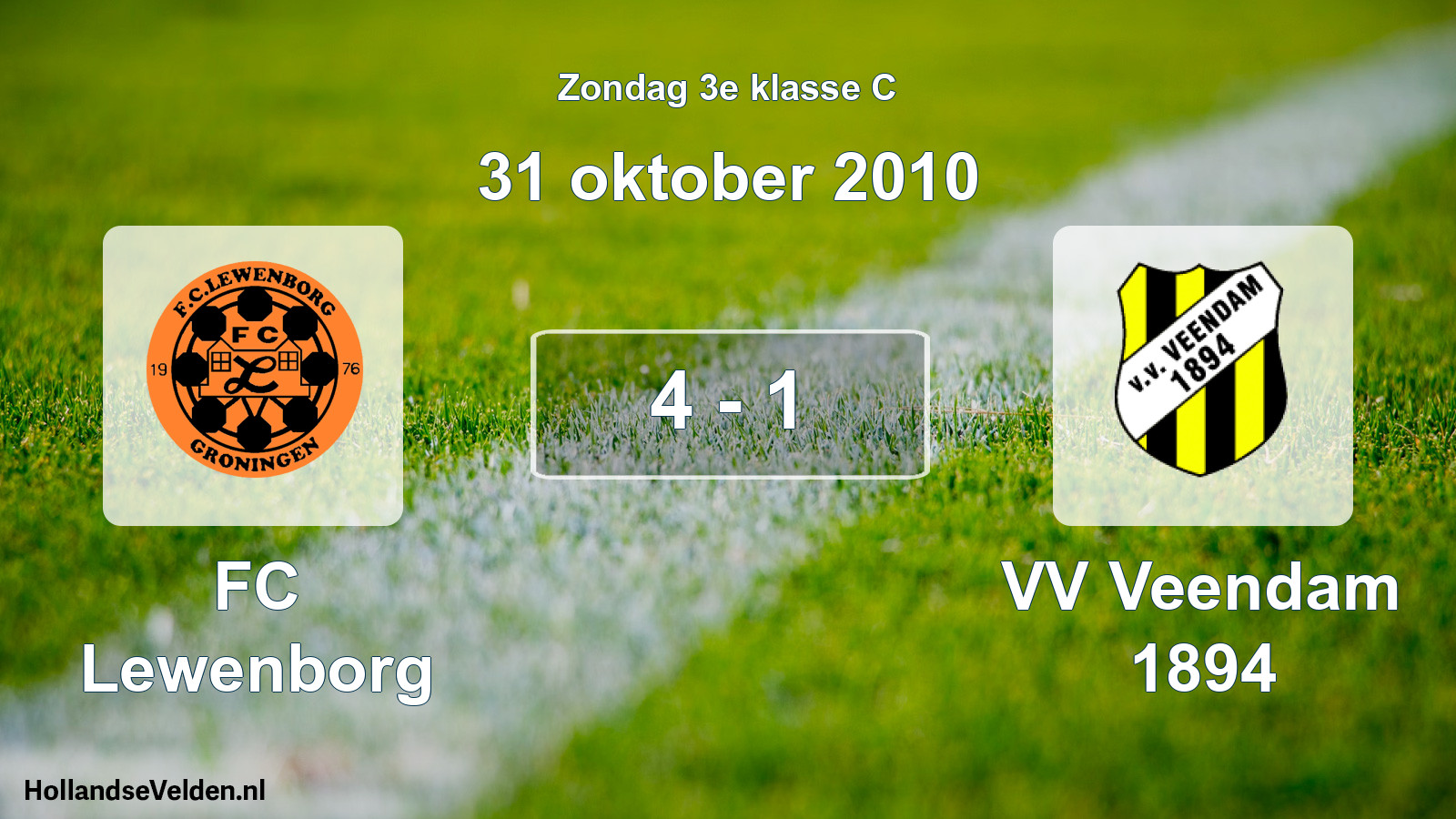 Total number of matches played: FC Lewenborg - VV Veendam 1894 4 - 1 (31 October 2010)
