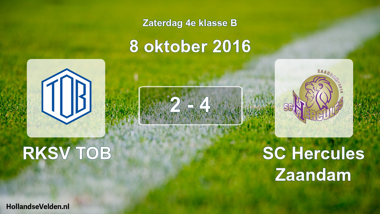 Total number of matches played: RKSV TOB - SC Hercules Zaandam 2 - 4 (8 October 2016)