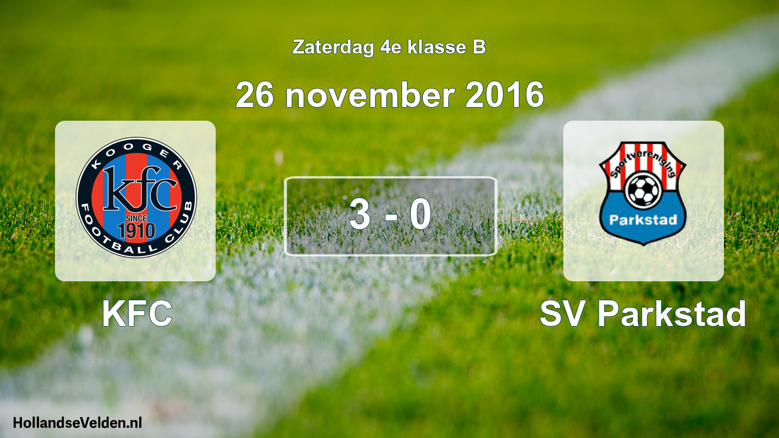 Total number of matches played: KFC - SV Parkstad 3 - 0 (26 November 2016)