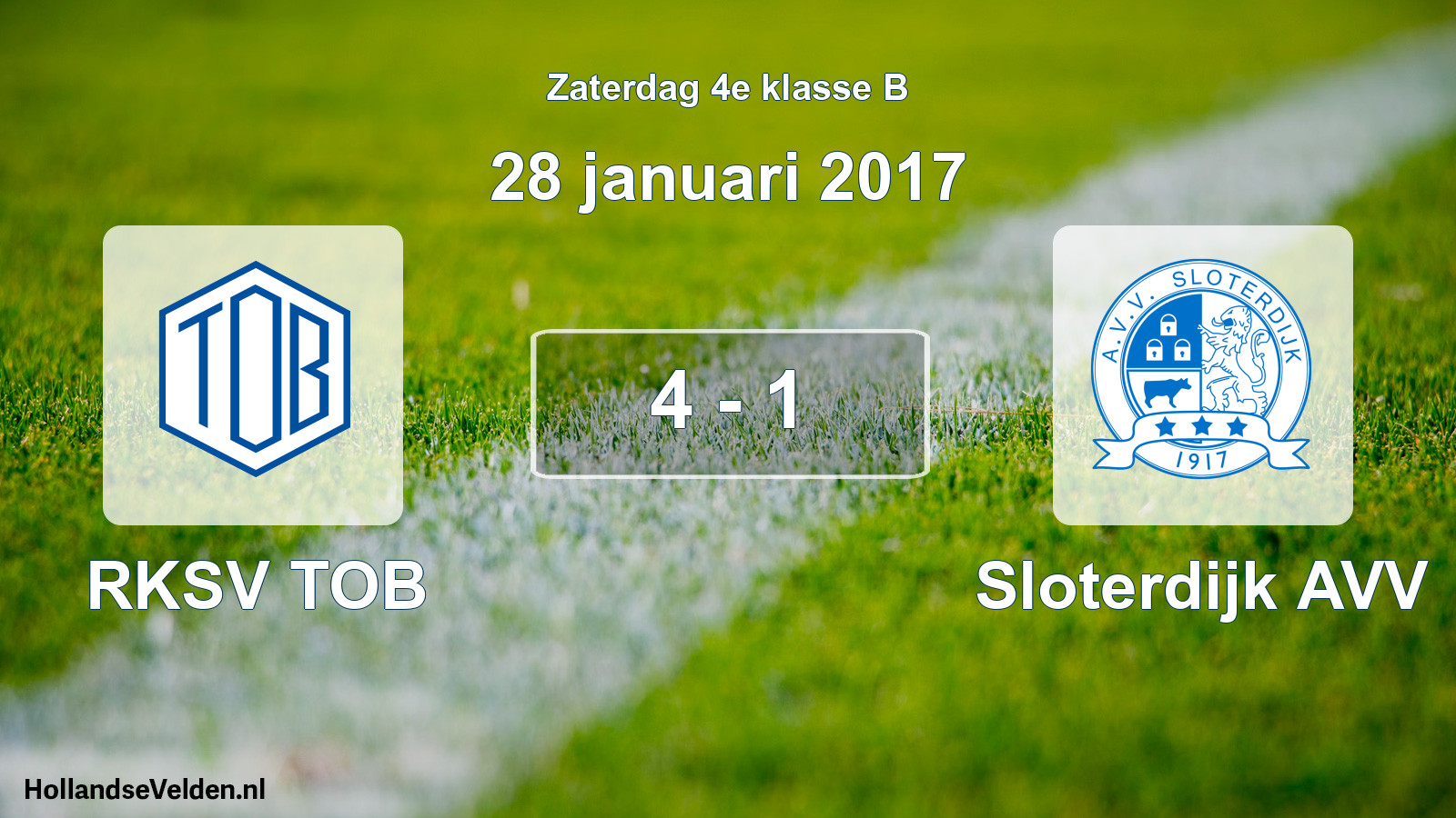 Total number of matches played: RKSV TOB - Sloterdijk AVV 4 - 1 (28 January 2017)