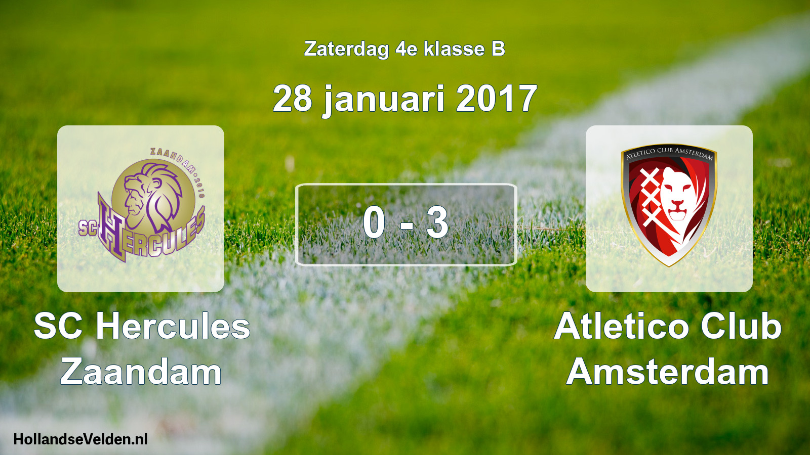 Total number of matches played: SC Hercules Zaandam - Atletico Club Amsterdam 0 - 3 (28 January 2017)
