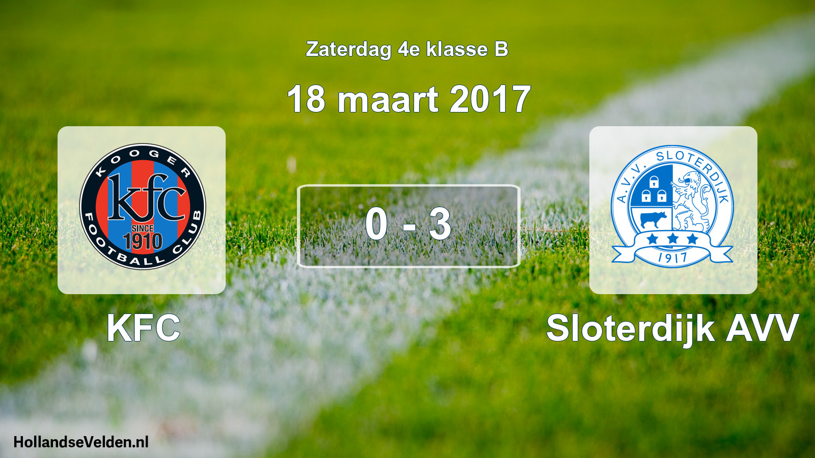 Total number of matches played: KFC - Sloterdijk AVV 0 - 3 (18 March 2017)