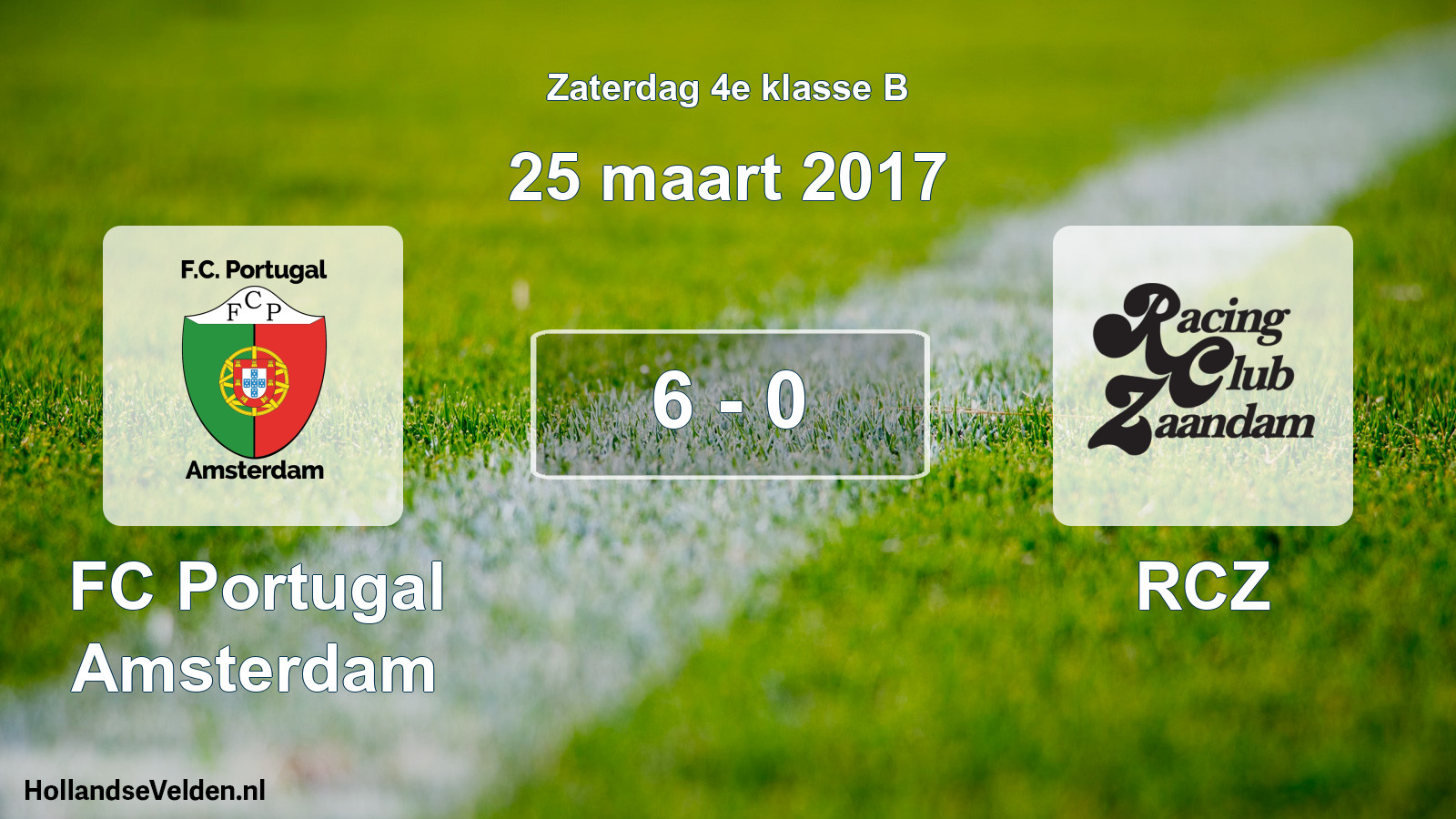 Total number of matches played: FC Portugal Amsterdam - RCZ 6 - 0 (25 March 2017)