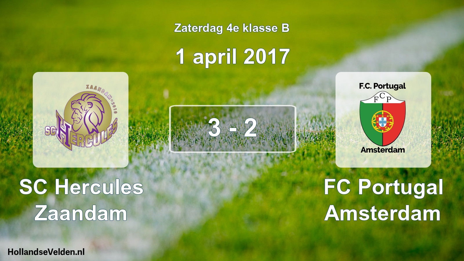 Total number of matches played: SC Hercules Zaandam - FC Portugal Amsterdam 3 - 2 (1 April 2017)