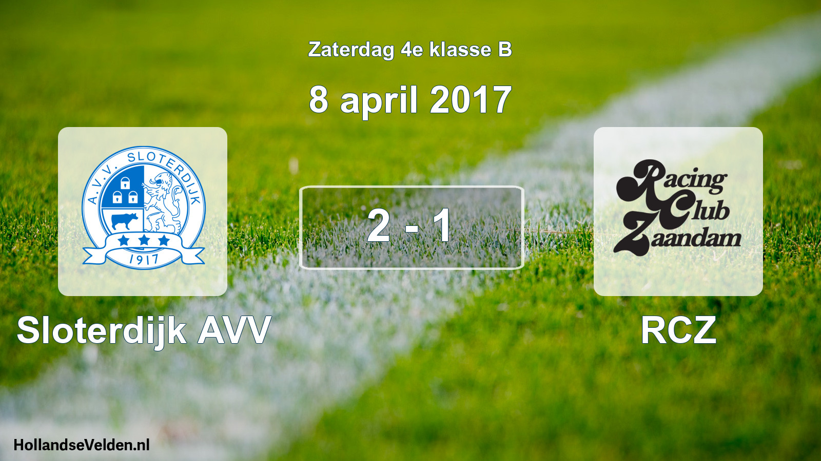 Total number of matches played: Sloterdijk AVV - RCZ 2 - 1 (8 April 2017)